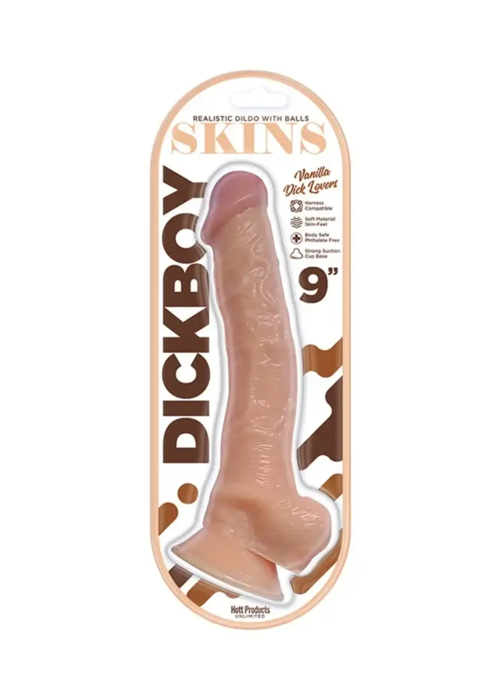 HOTT PRODUCTS Dickboy Skins Dildo Vanilla Lovers 9"