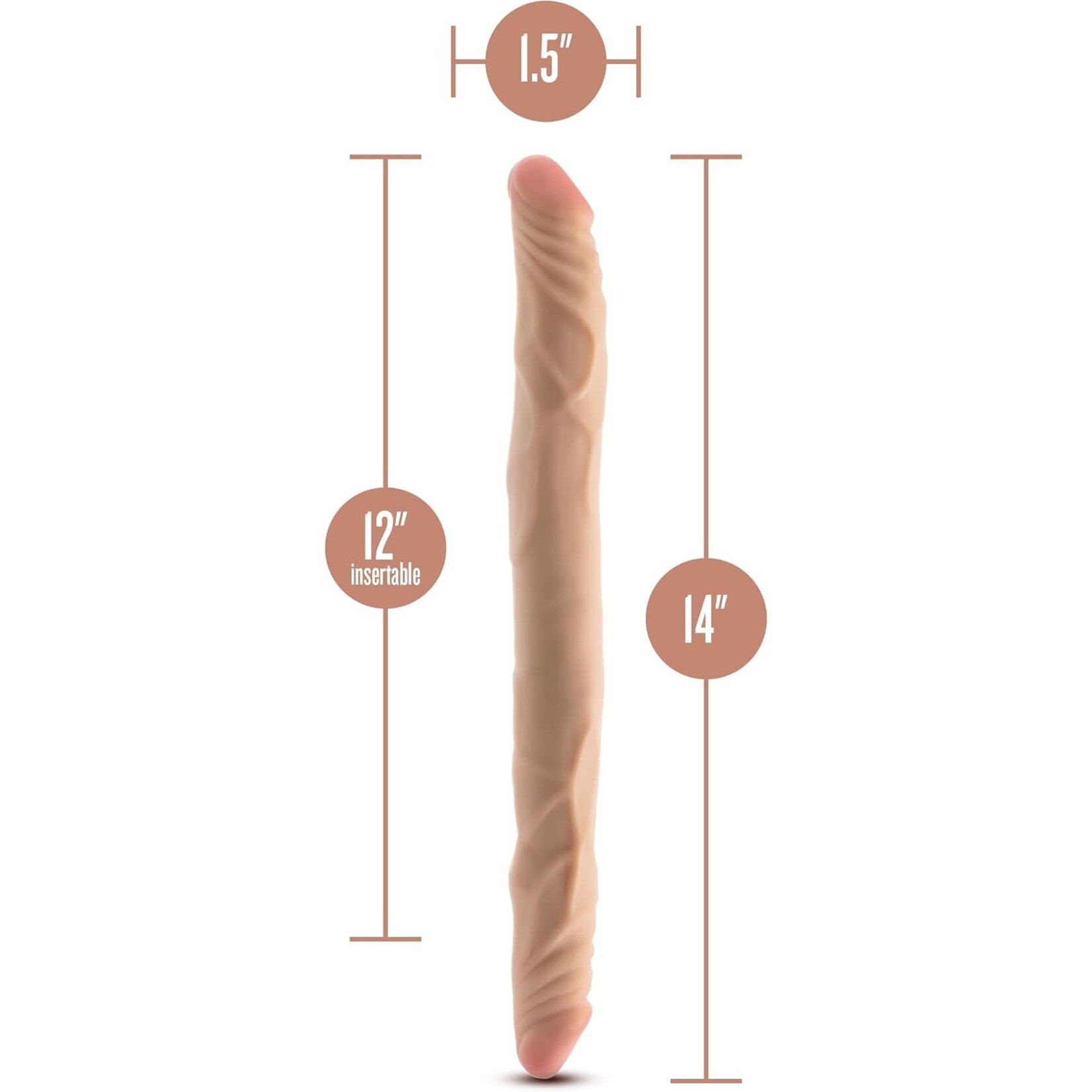 Blush Novelties Dr. Skin Plus 14" Posable Double Dong Beige