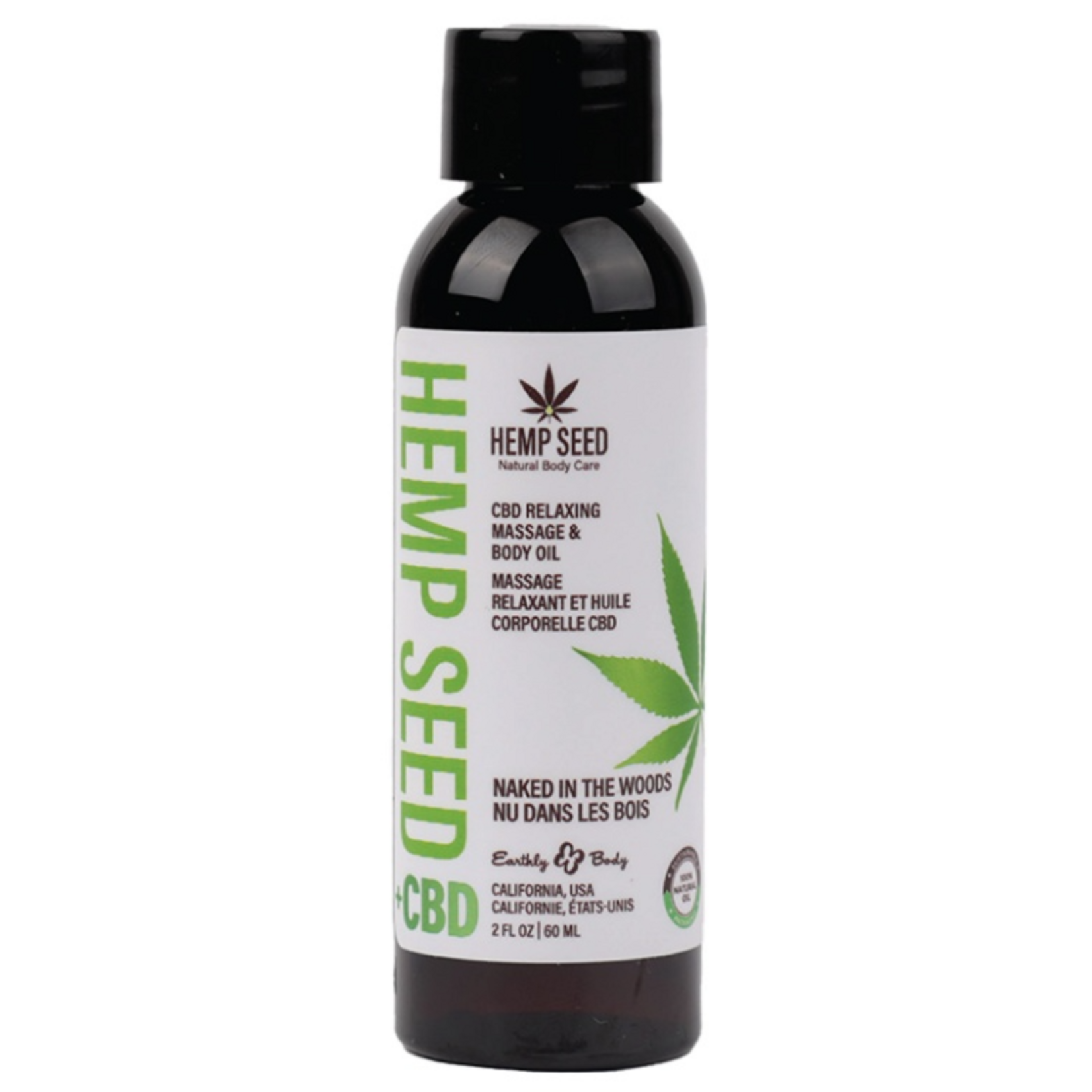 Earthly Body Hemp Seed CBD Relaxing Massage And Body Oil - 2oz