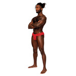 Male Power Sassy Lace Skirt Jock Red S/M