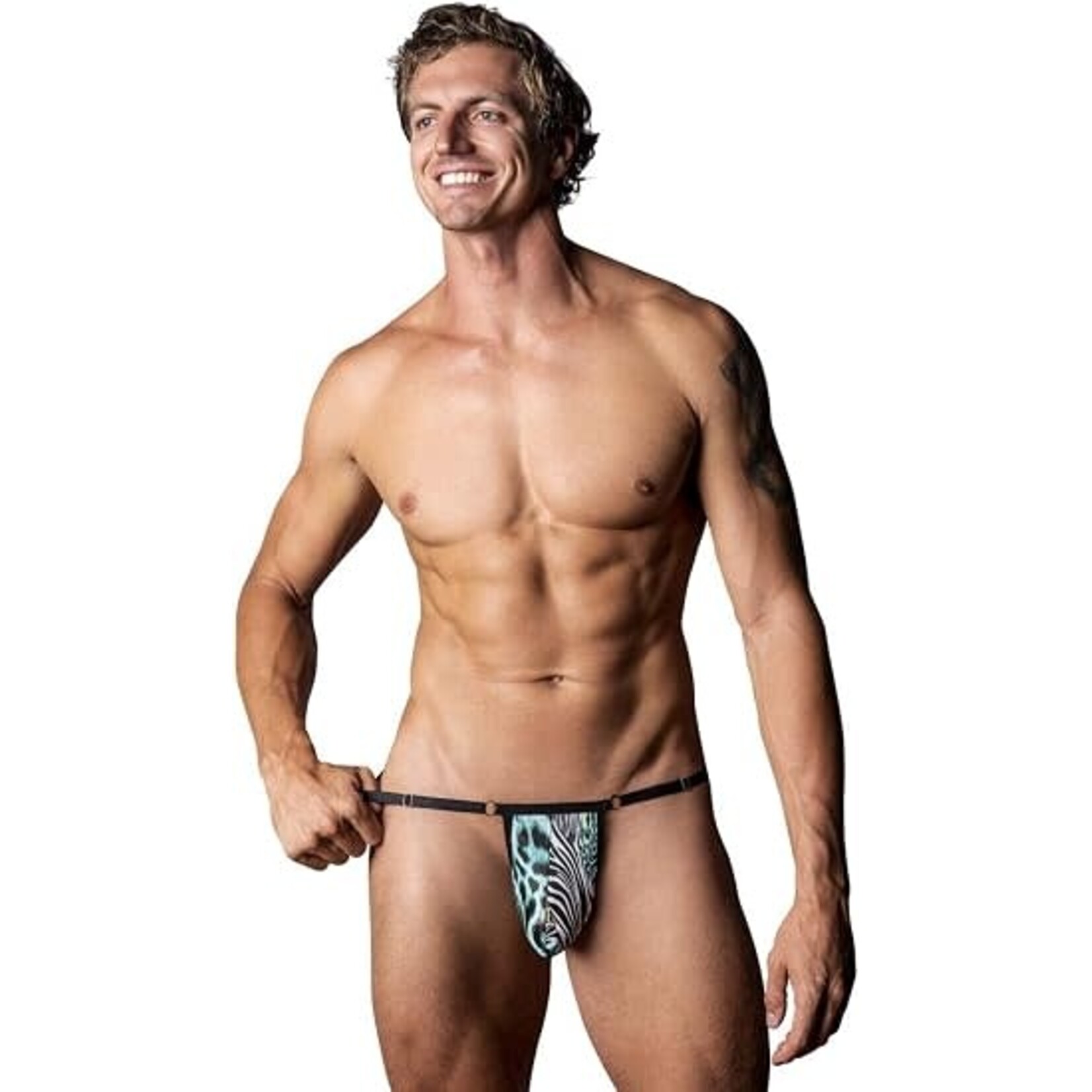 Male Power Go Wild! Adjustable G-String Multi Animal One Size