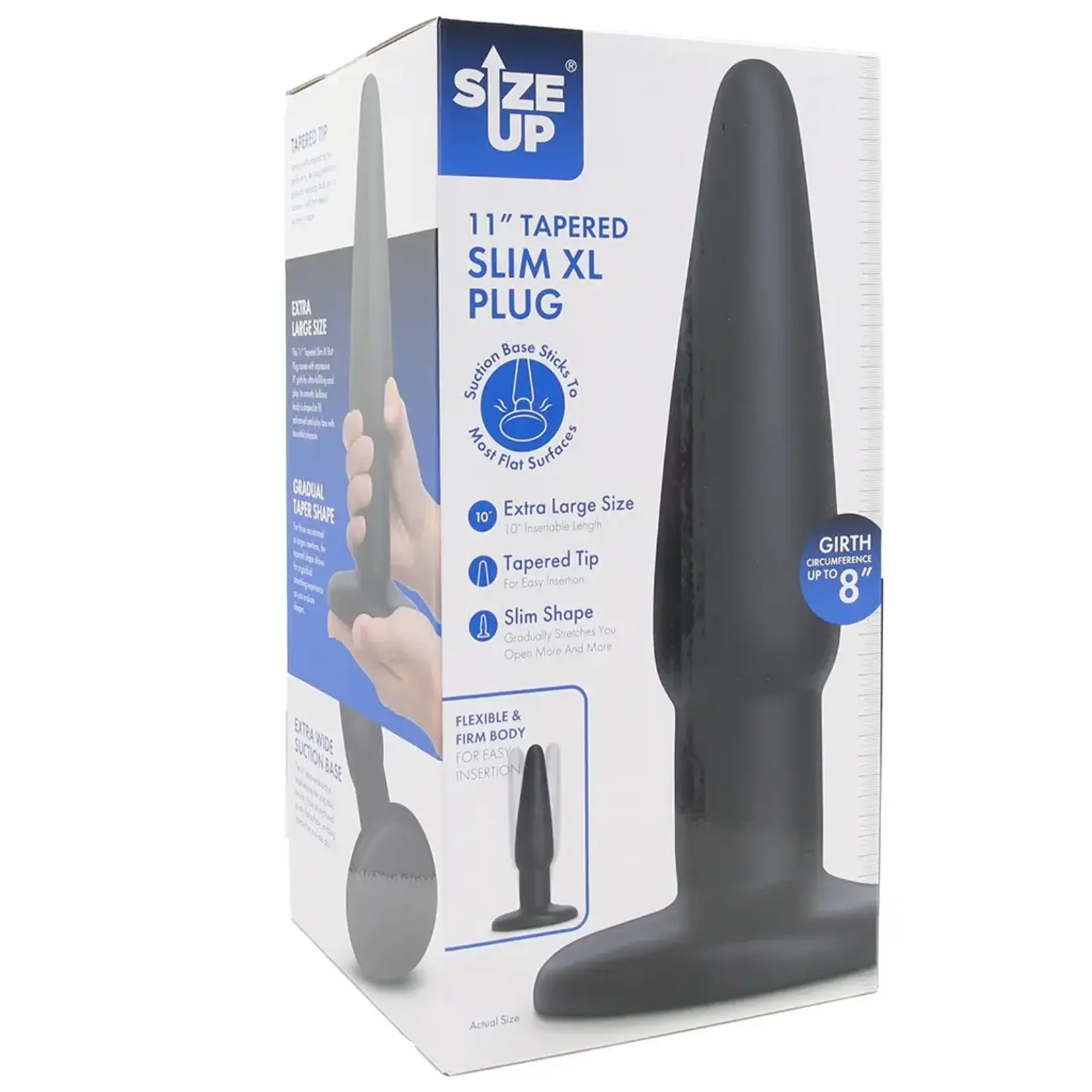 Size Up Tapered Slim XL Plug 11in - Black