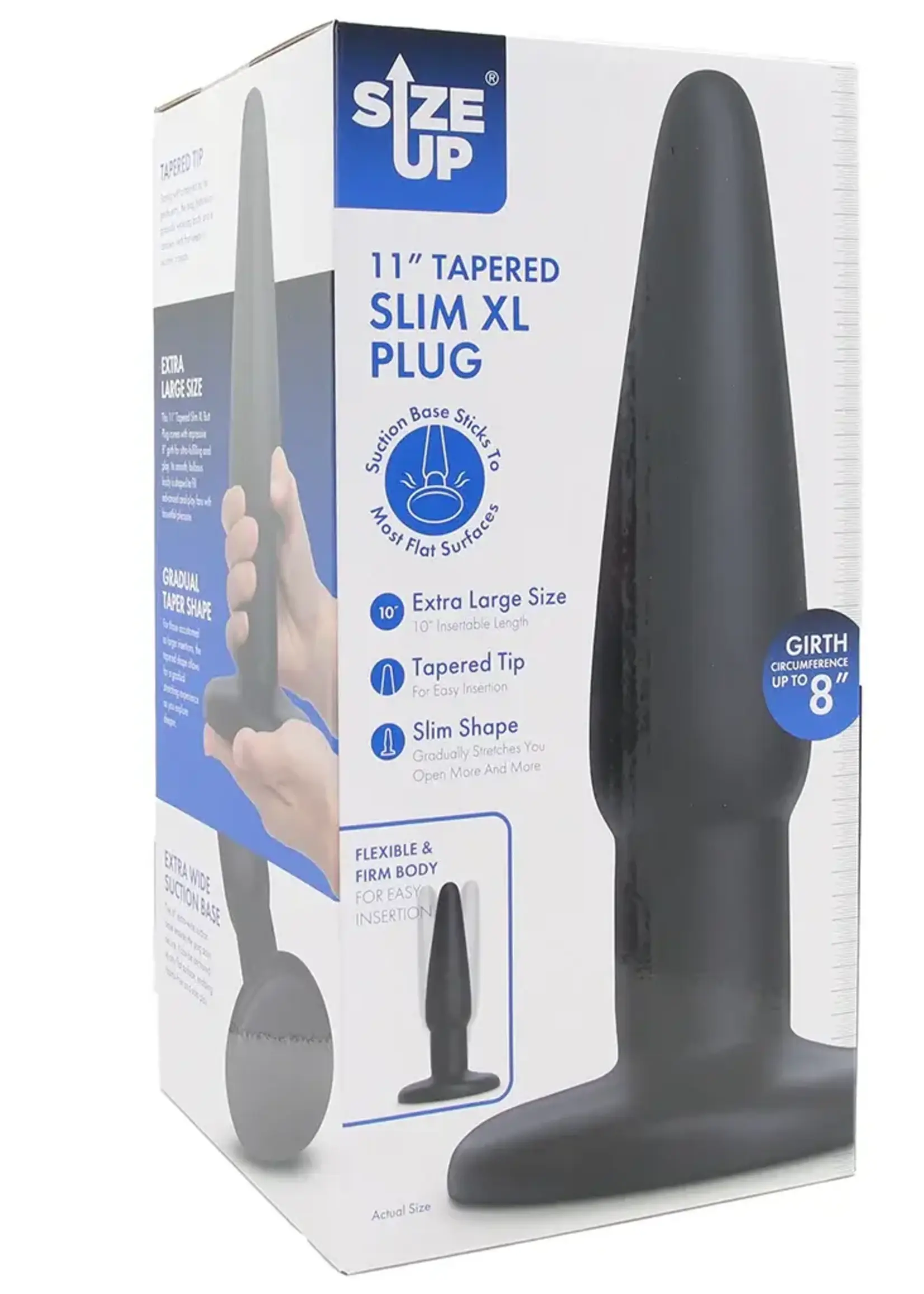 Size Up Tapered Slim XL Plug 11in - Black