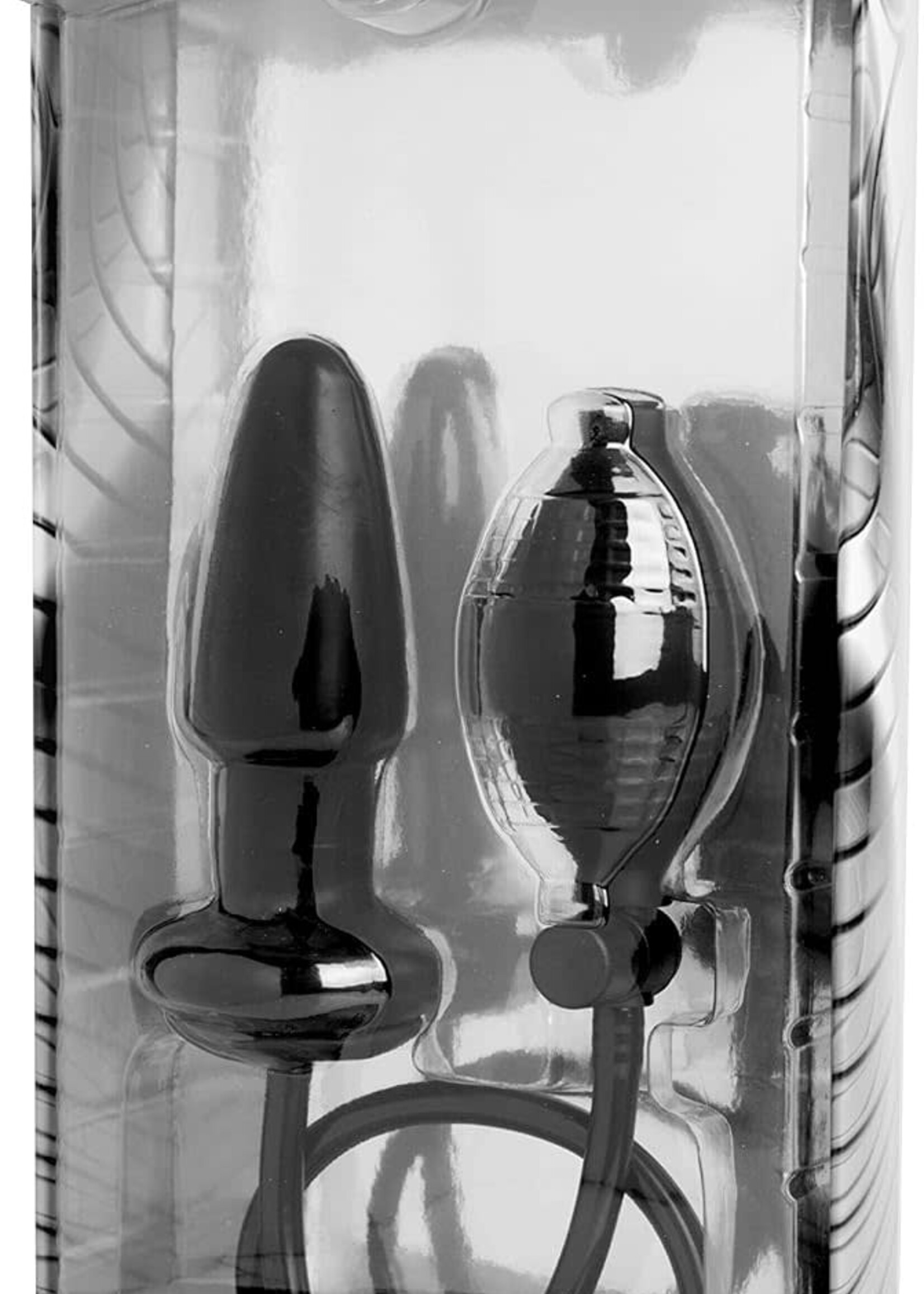 XR Brands Master Series Master Series Ass Expander Magnetic Inflatable Silicone Anal Plug - Black