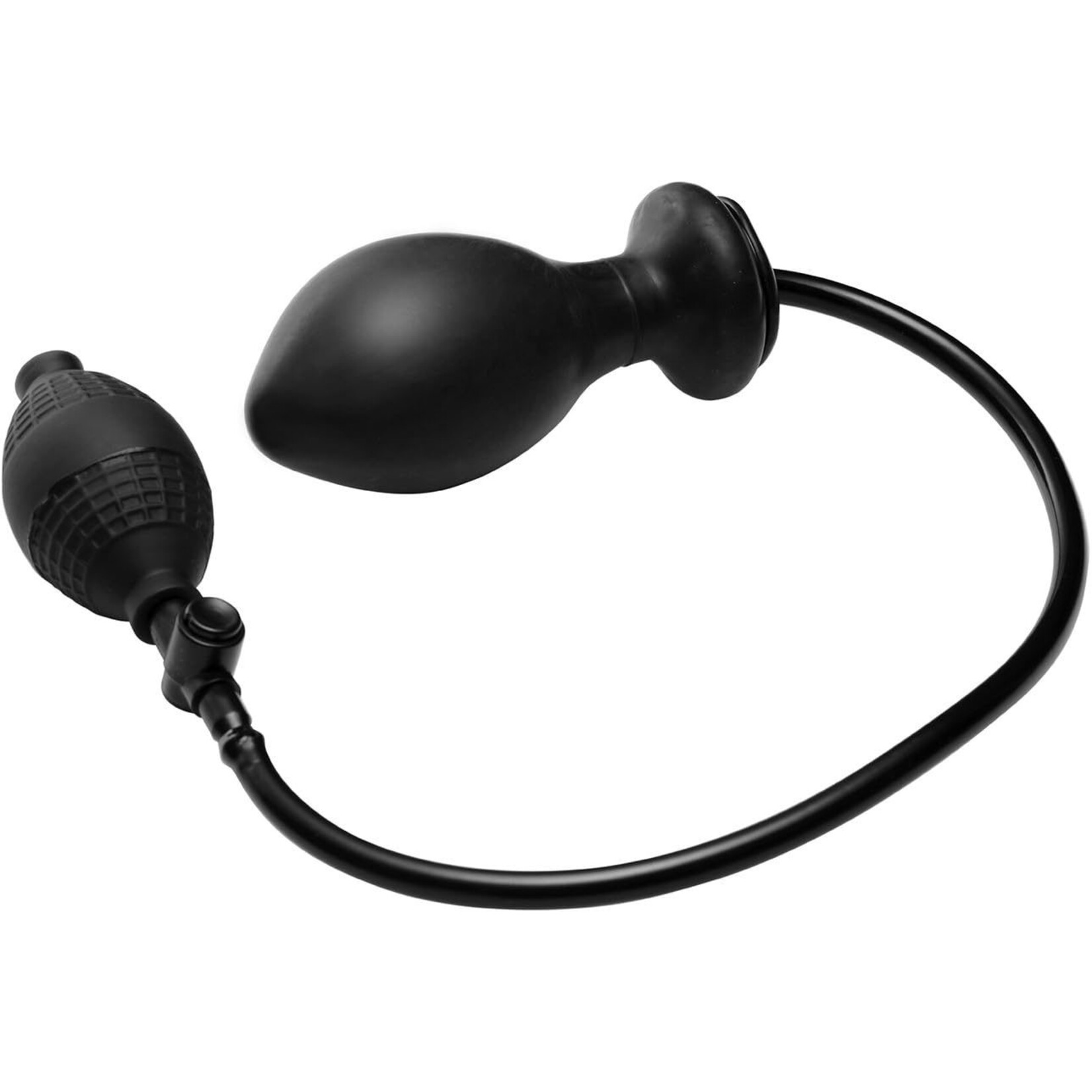 XR Brands Master Series Master Series Ass Expander Magnetic Inflatable Silicone Anal Plug - Black