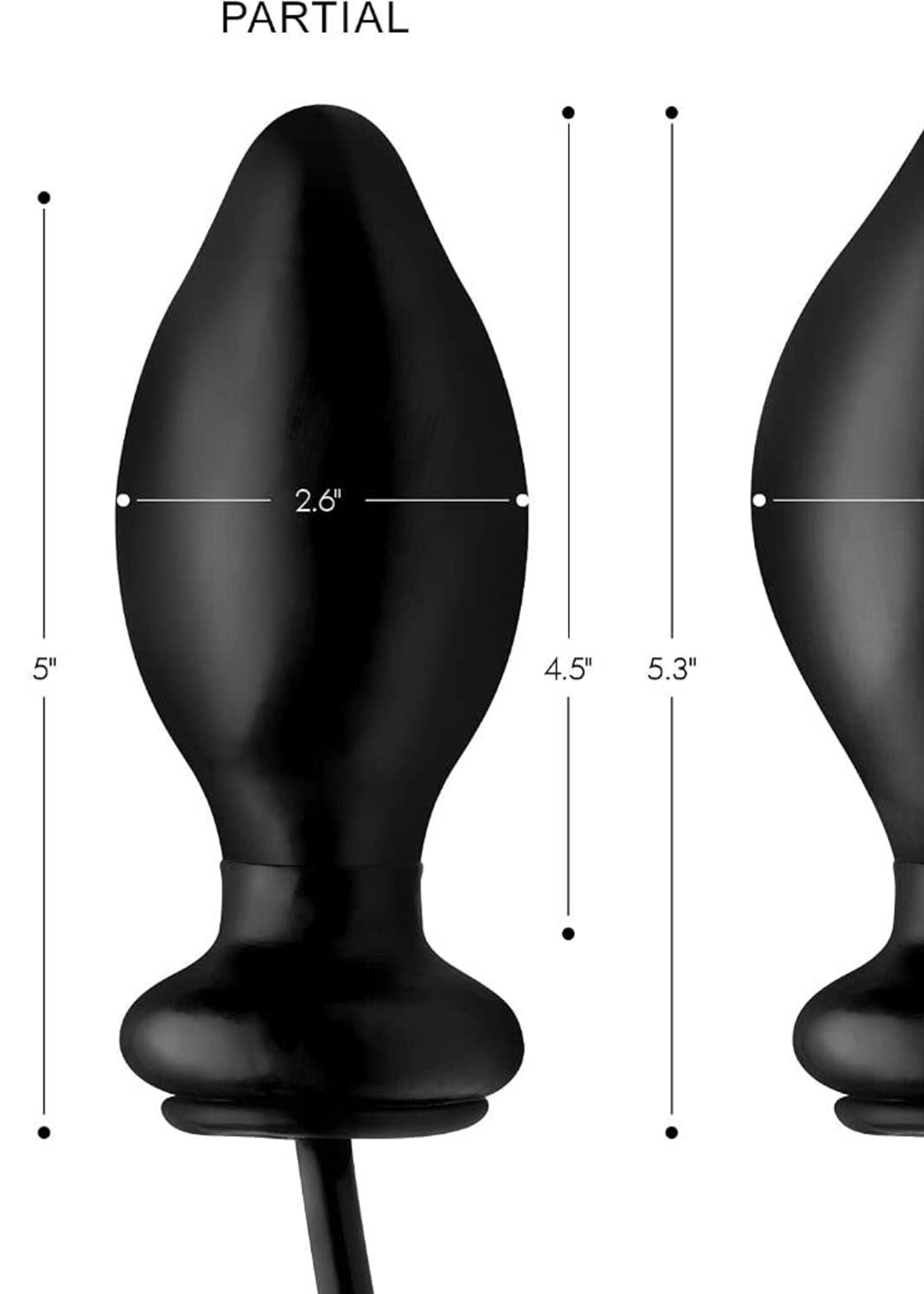 XR Brands Master Series Master Series Ass Expander Magnetic Inflatable Silicone Anal Plug - Black