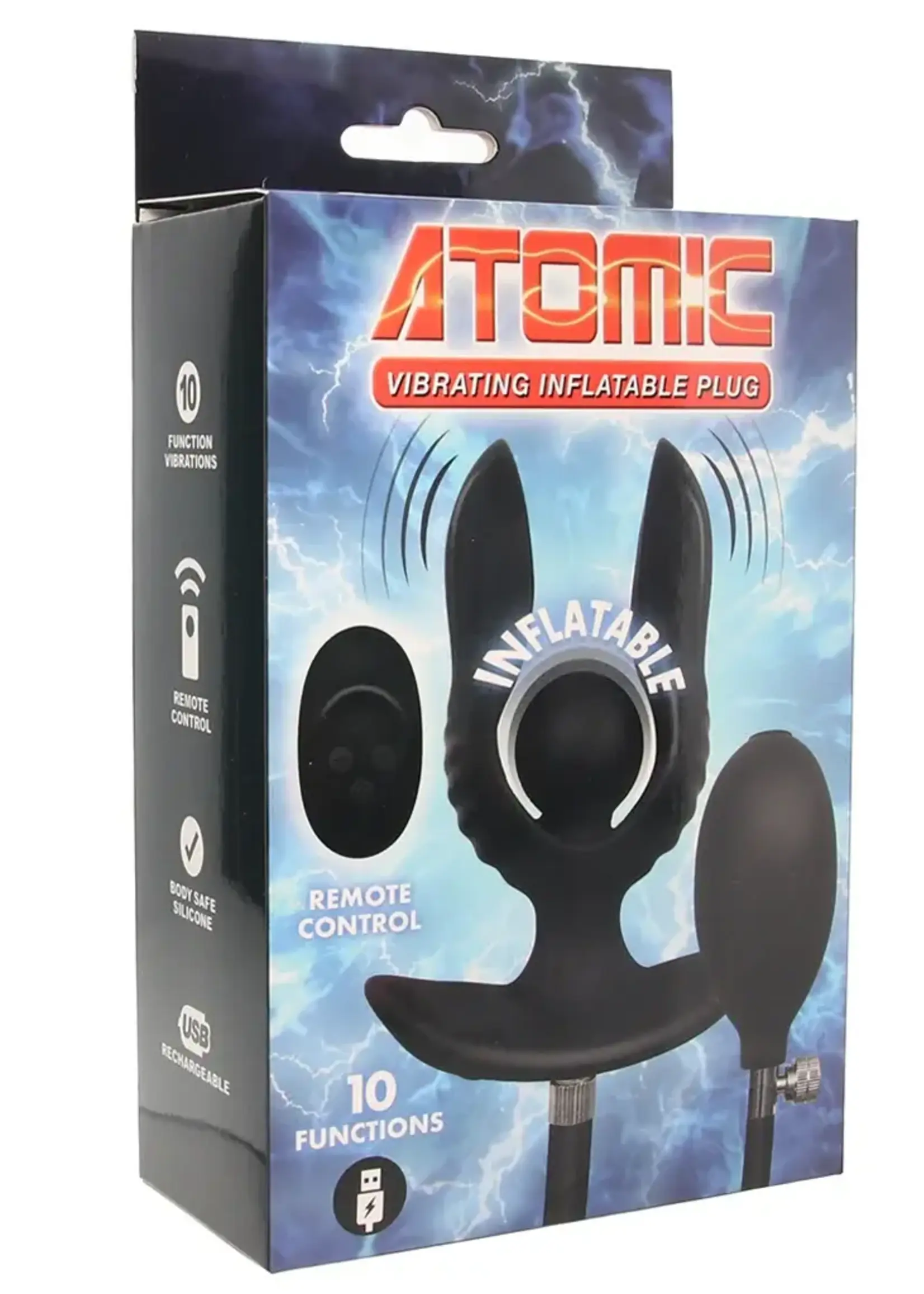NassToys Atomic Vibrating Inflatable Plug Black