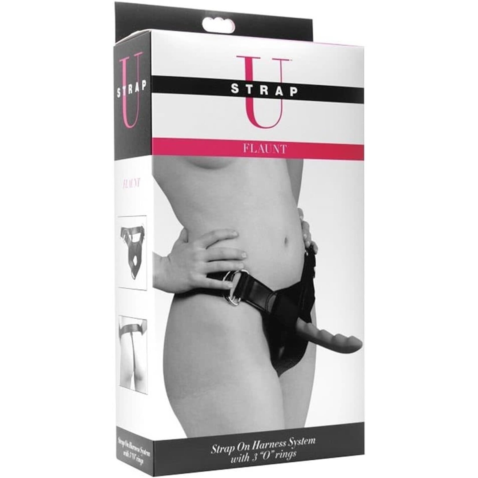 XR Brands Strap U Strap U Flaunt Harness With 3 O Rings Black