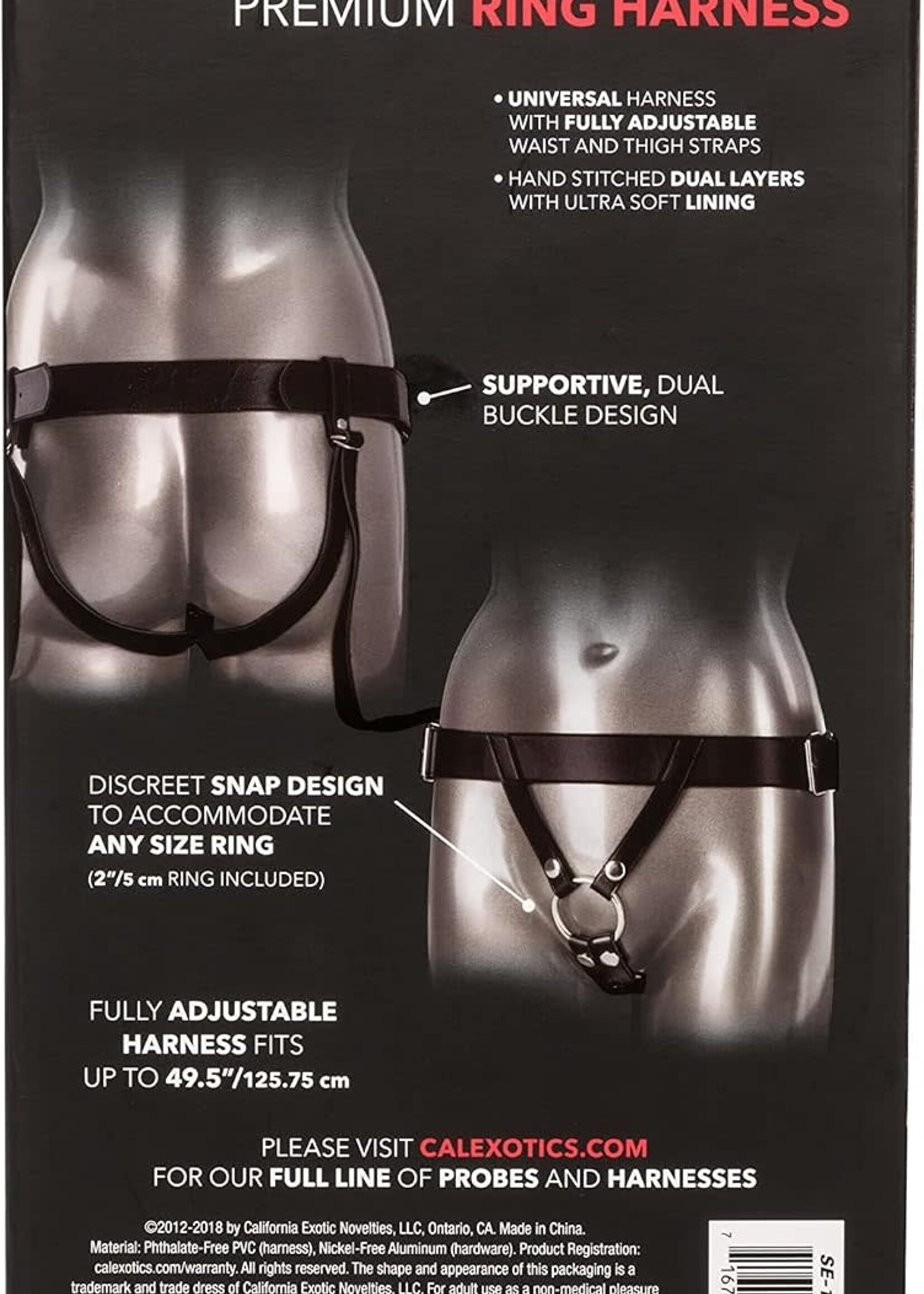 Calexotics Love Rider Premium Ring Harness Adjustable Strap-On - Black