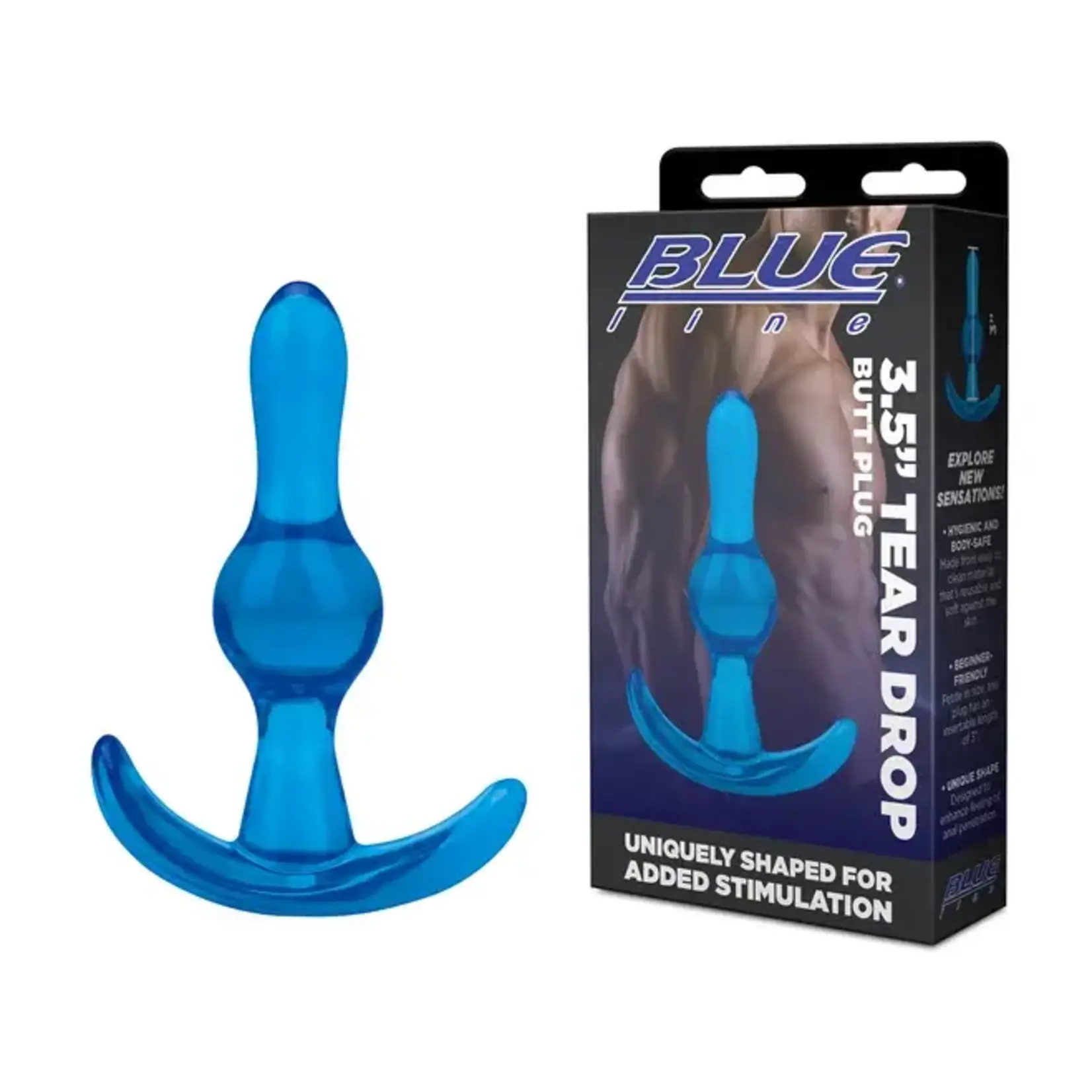 Blue Line Men 3.5" Tear Drop Butt Plug
