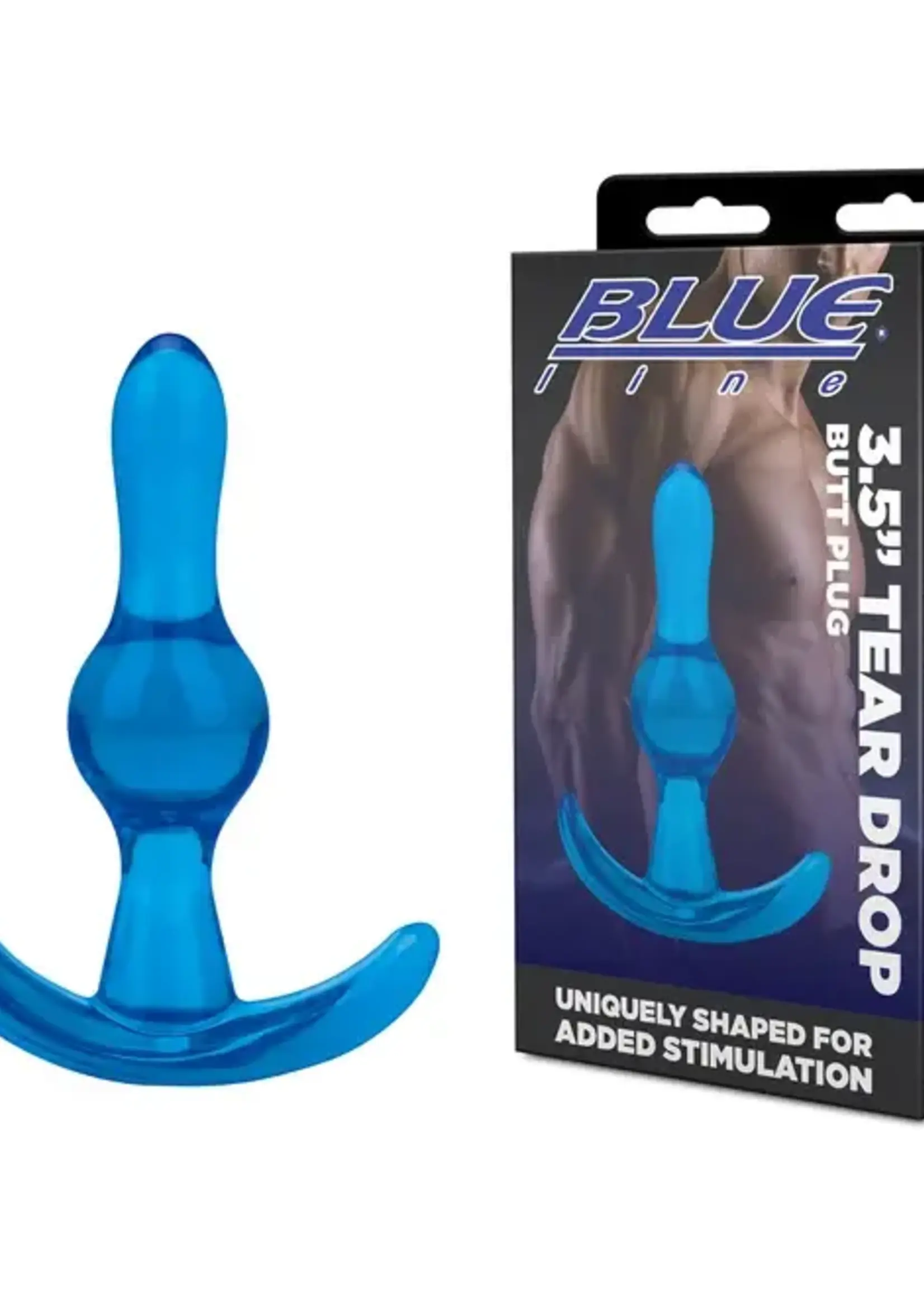 Blue Line Men 3.5" Tear Drop Butt Plug