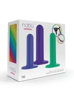 Nobu Nobu Tai Silicone Dildo Set w/Adjustable Strap On - 3 Piece Kit Assorted Colors