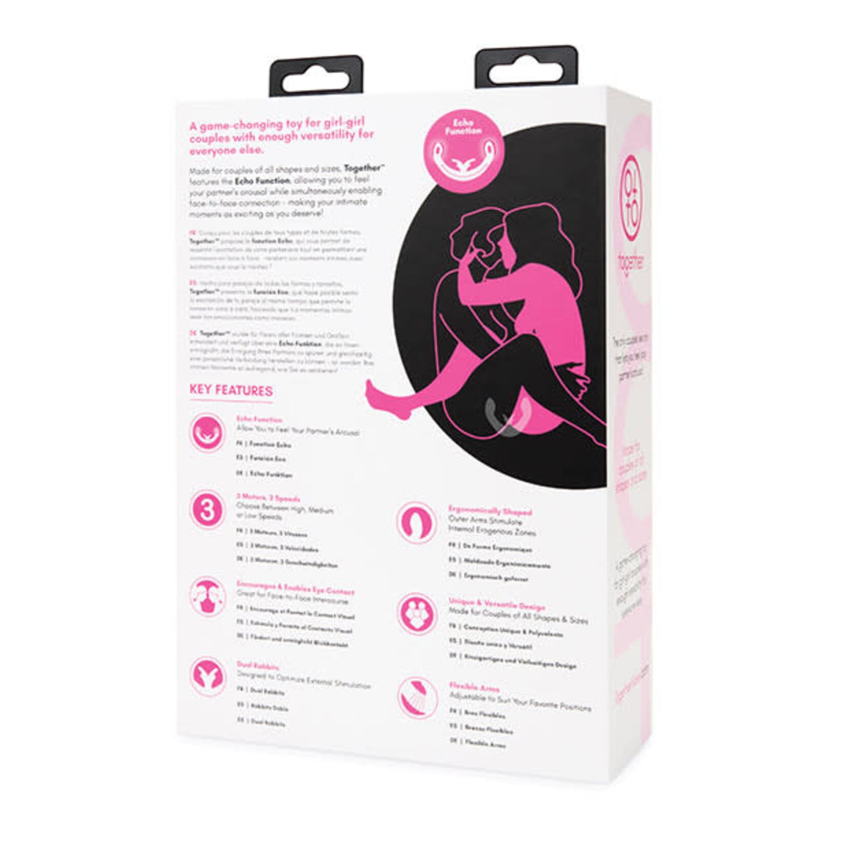 Together Toys Together Toy Silicone Rechargeable Echo Function Vibrator for Couples - Pink