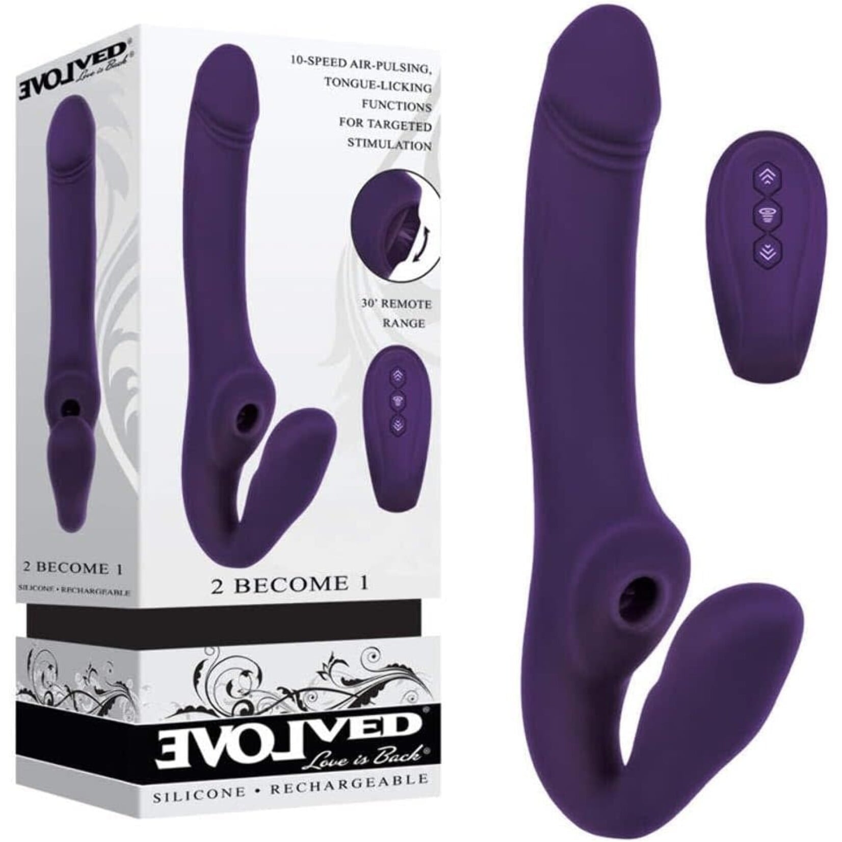 Evolved Novelties Evolved 2 Become 1 Strapless Strap On - Purple