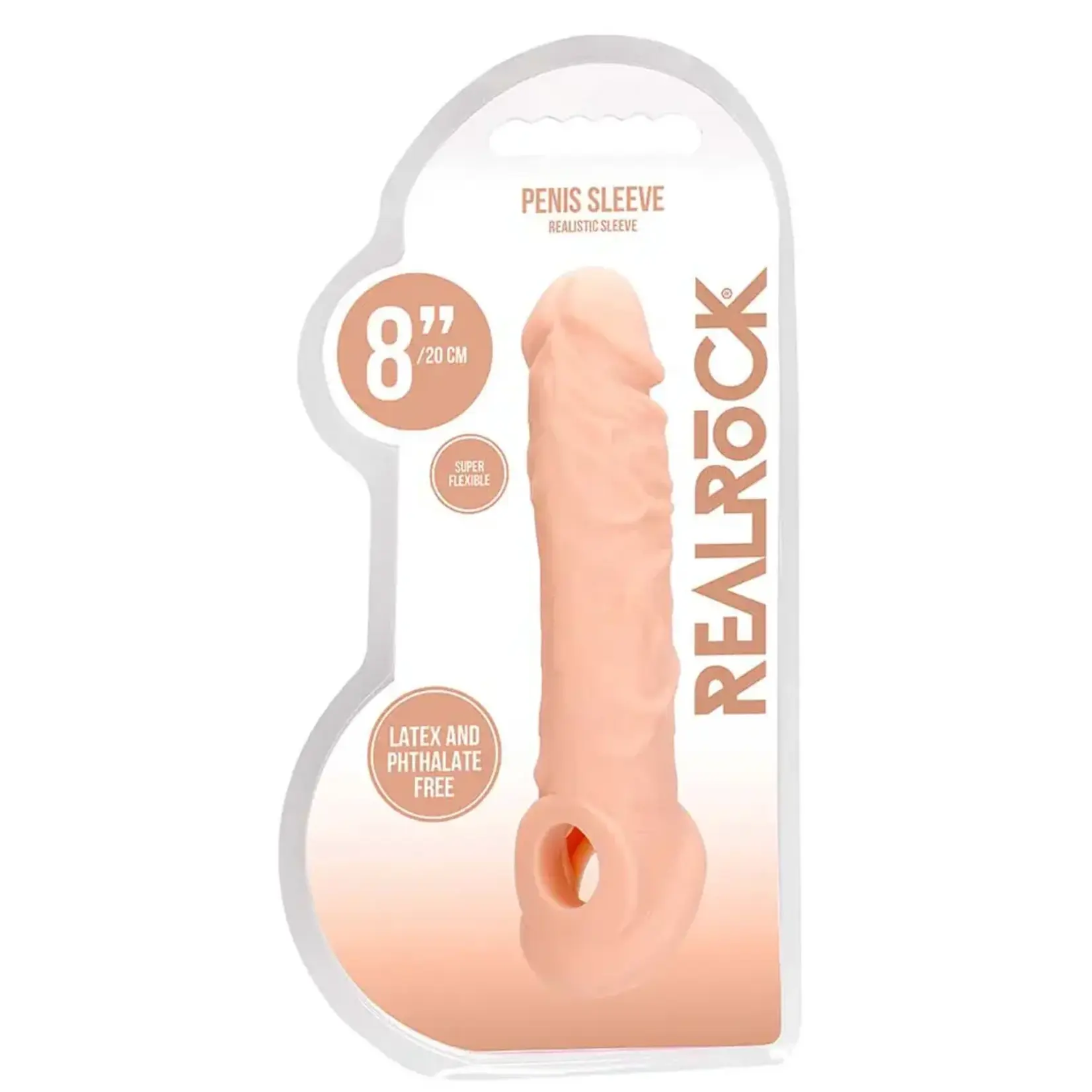Shots RealRock RealRock Realistic Penis Sleeve 8in