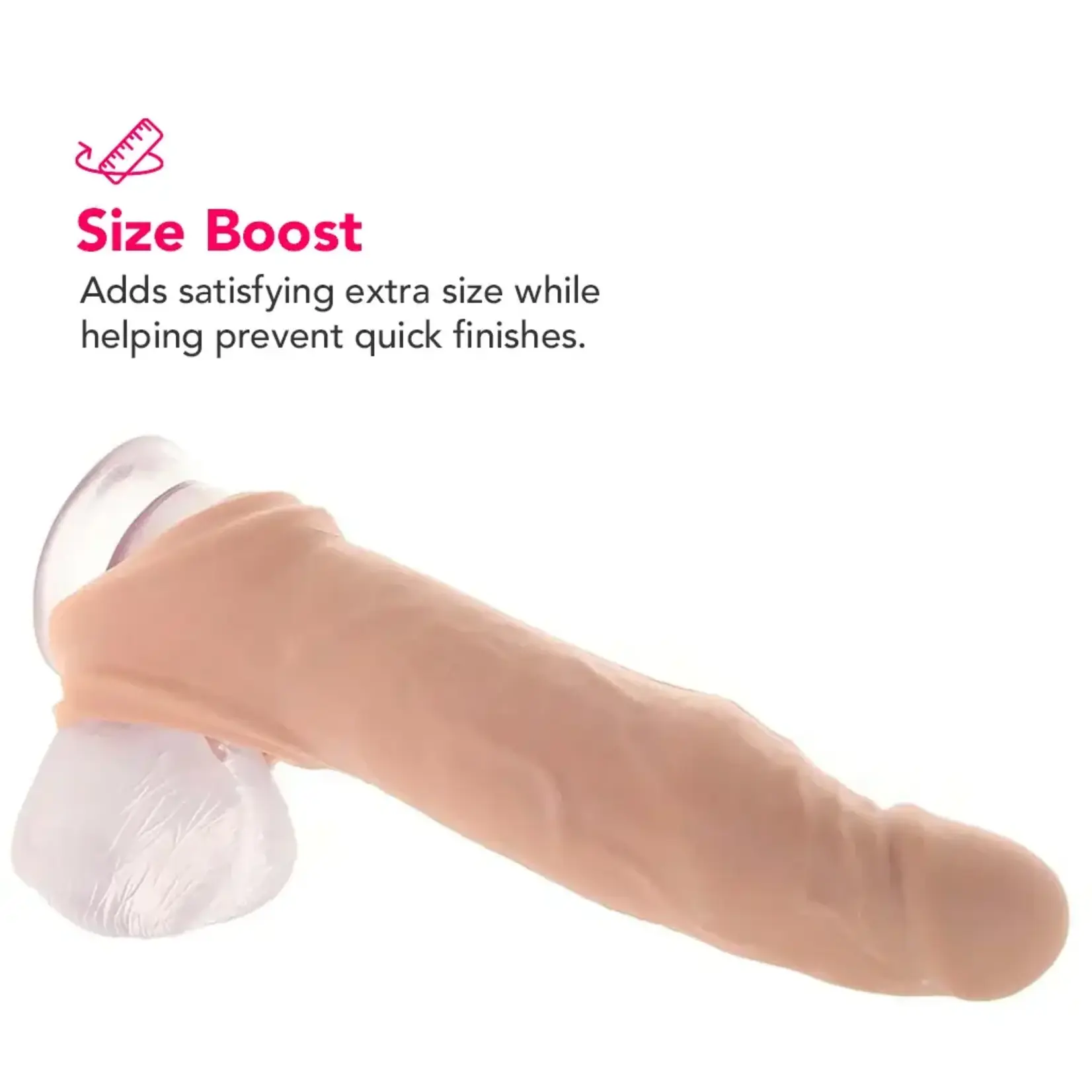 Shots RealRock RealRock Realistic Penis Sleeve 8in