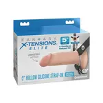 Pipedream Fantasy X-Tensions Elite Silicone Dual Density Hollow Strap-On 5in