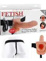 Pipedream Fetish Fantasy Series 7" Vibrating Hollow Strap-On with Balls