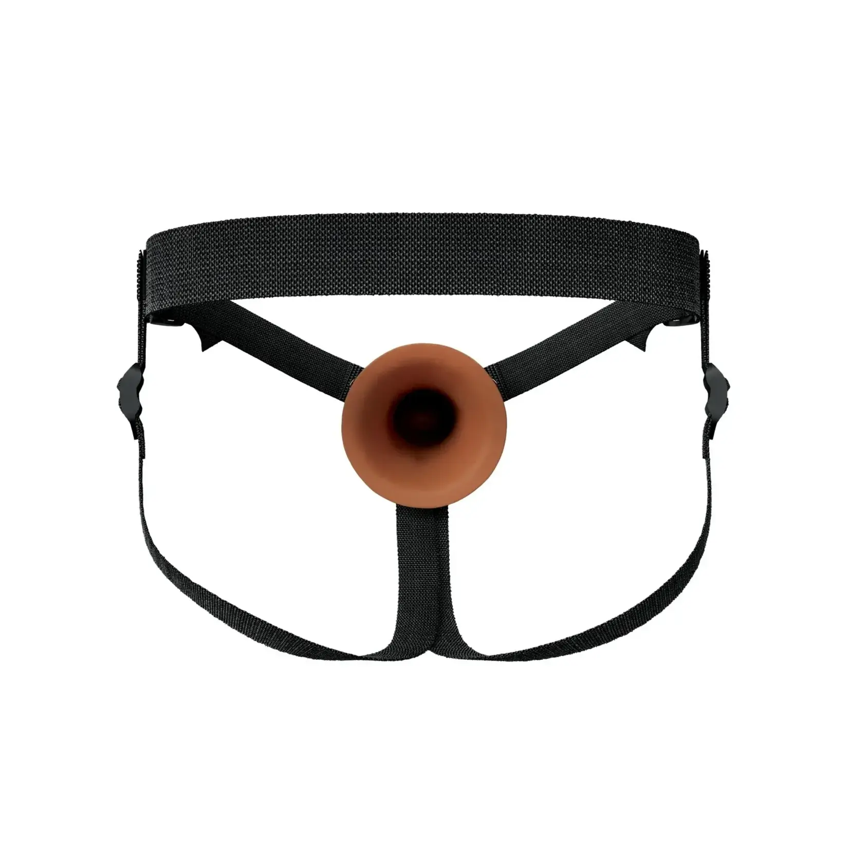 Pipedream Fantasy X-Tensions Elite 6" Silicone Hollow Strap-On Dual Density Brown