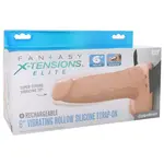 Pipedream Fantasy X-Tensions Elite Vibrating 6" Silicone Hollow Strap-On Dual Density Light