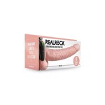 Shots RealRock Realrock Vibrating Hollow Strap-On With Balls 9" Flesh