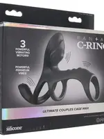 Pipedream Fantasy C-Ringz Ultimate Couples Cage Max Vibrating Cock Ring - Black