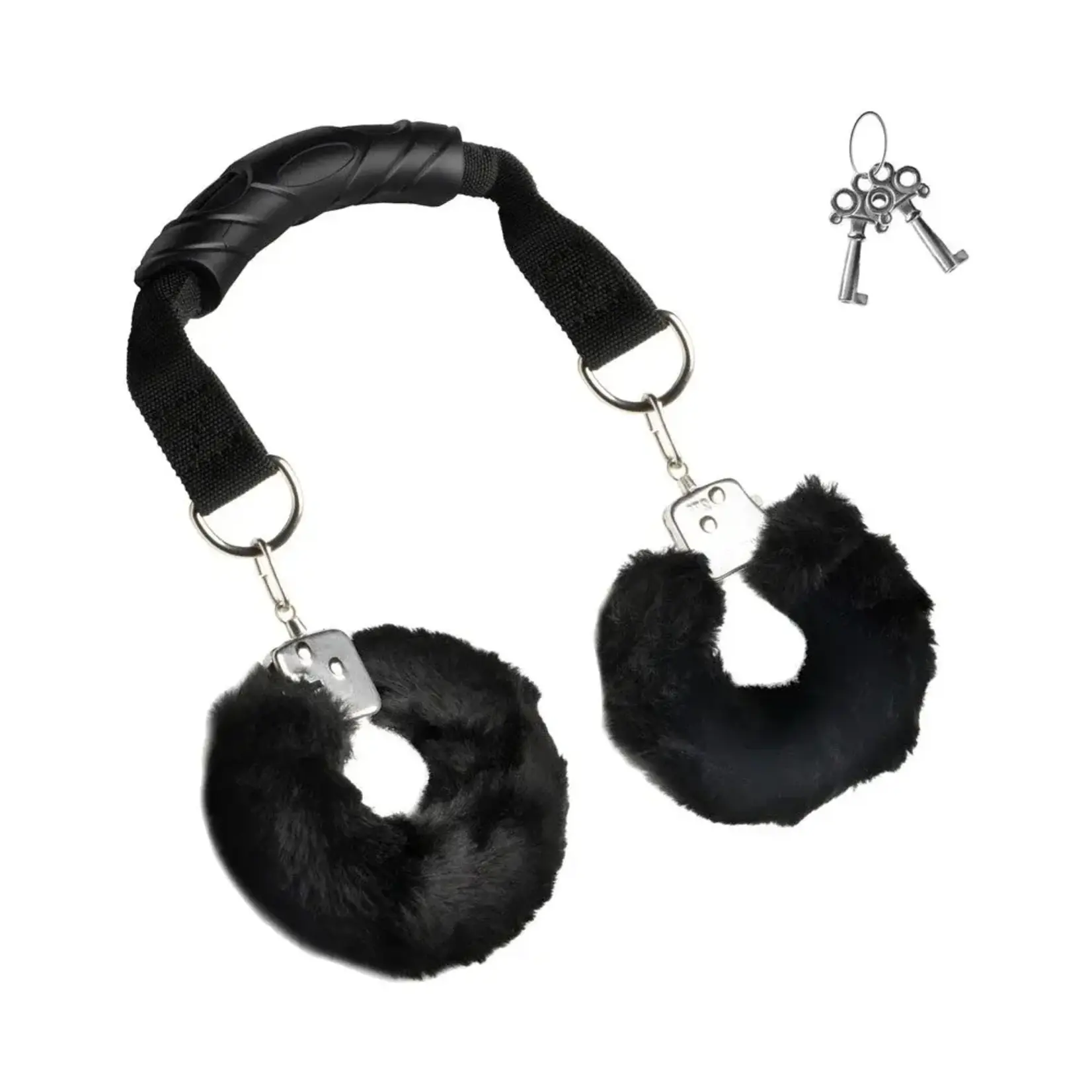 XR Brands Master Series Master Series The Handler Furry Handcuffs With Handle