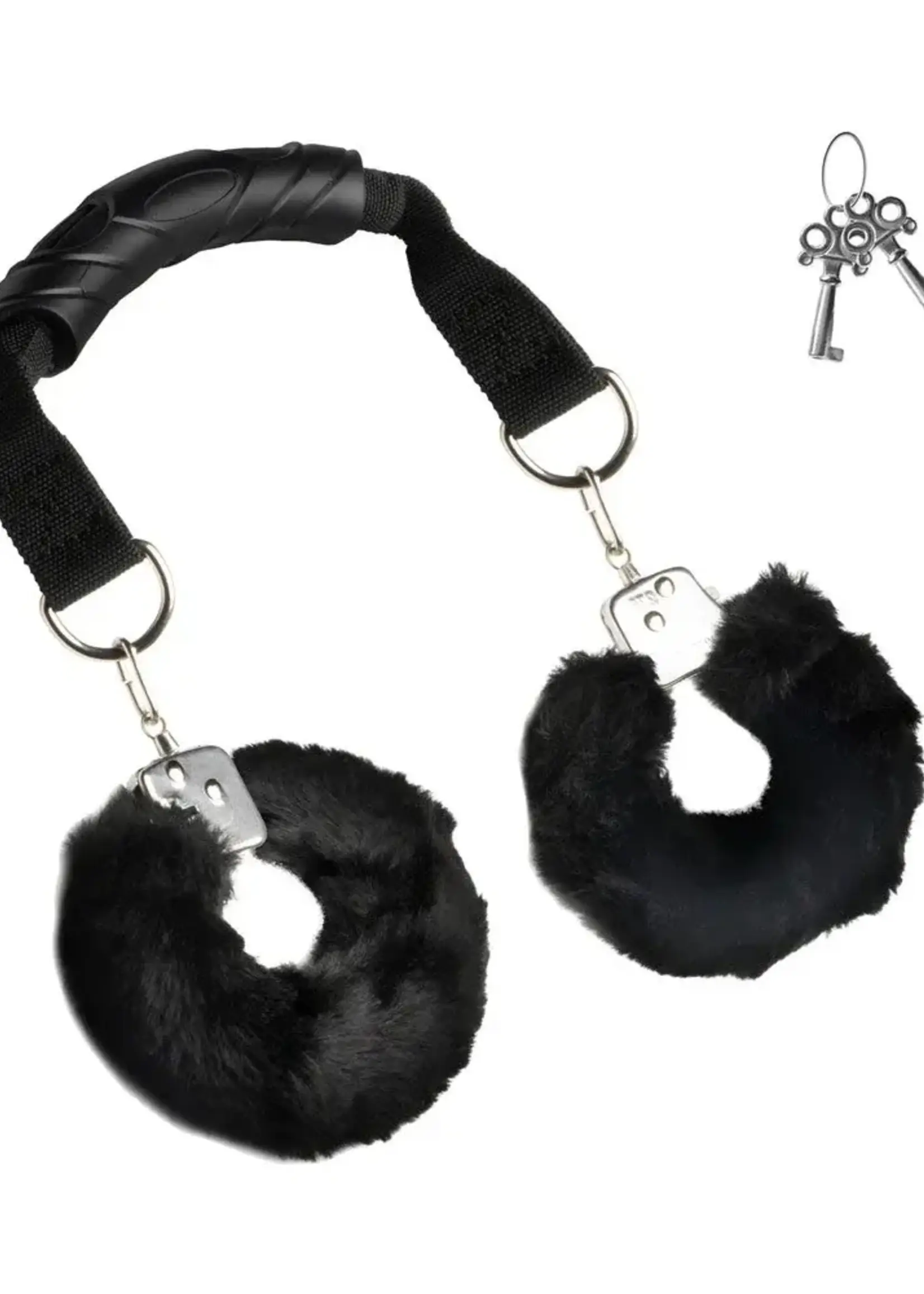 XR Brands Master Series Master Series The Handler Furry Handcuffs With Handle