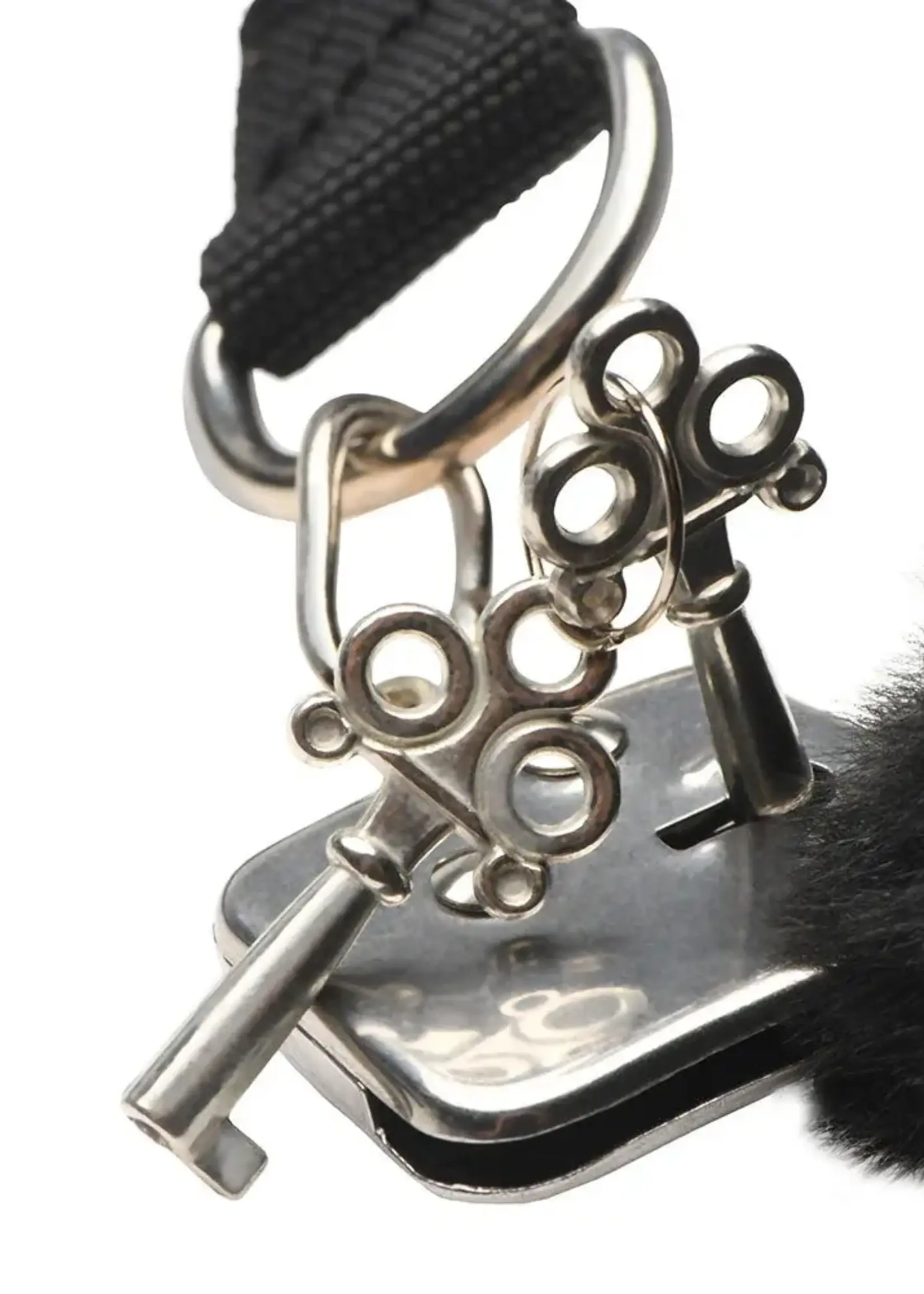 XR Brands Master Series Master Series The Handler Furry Handcuffs With Handle