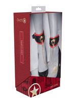Shots Ouch! Ouch! Milan Collection Leg Cuffs - Black/Red