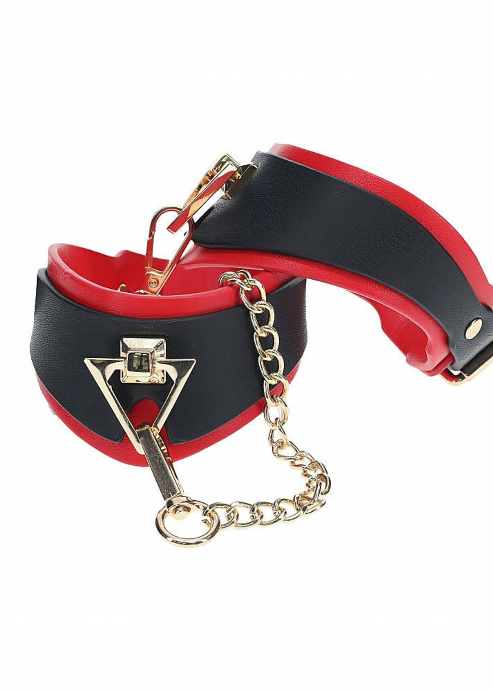Shots Ouch! Ouch! Milan Collection Leg Cuffs - Black/Red