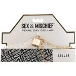 Sportsheets Sex & Mischief Pearl Day Collar - White/Gold