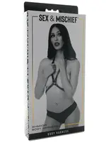 Sportsheets Sex & Mischief Shadow Body Harness - Black/Silver