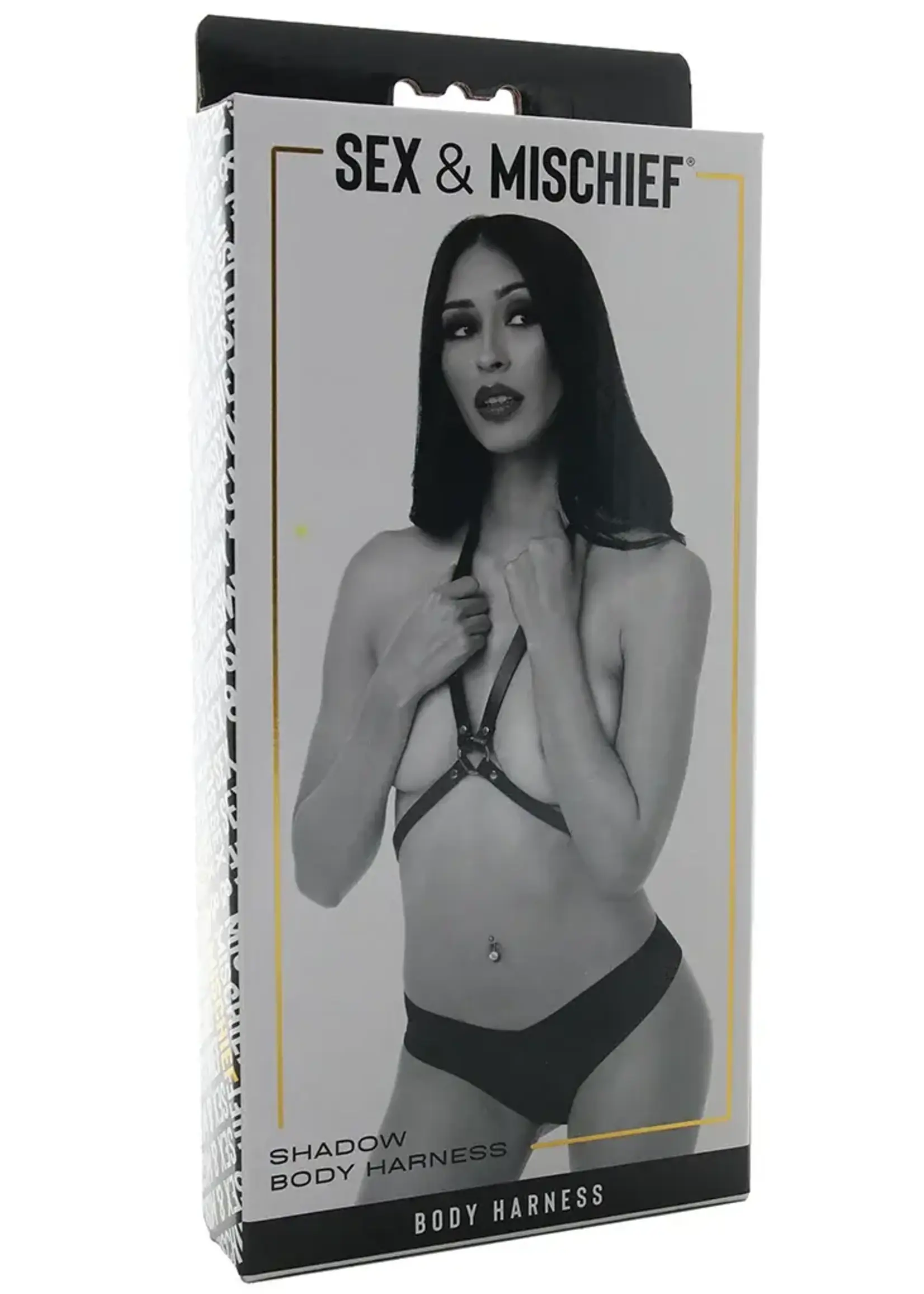 Sportsheets Sex & Mischief Shadow Body Harness - Black/Silver