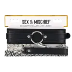 Sportsheets Sex & Mischief Shadow Collar and Leash - Black/Silver