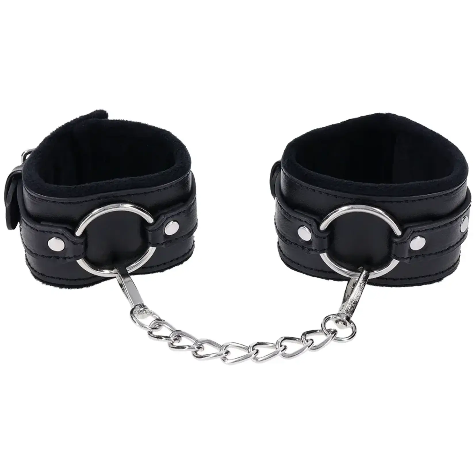 Sportsheets Sex & Mischief Shadow Handcuffs - Black/Silver