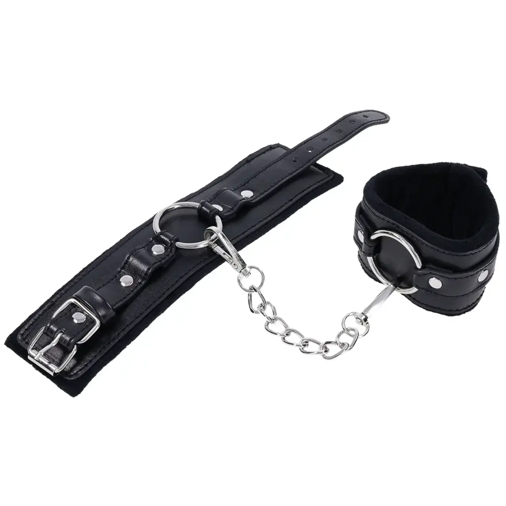 Sportsheets Sex & Mischief Shadow Handcuffs - Black/Silver