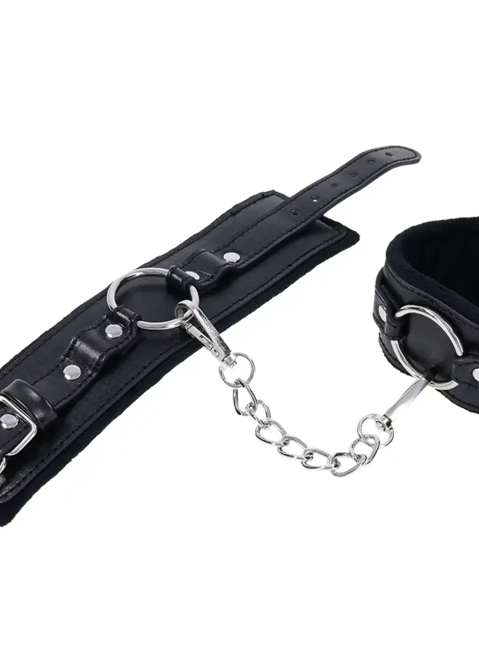 Sportsheets Sex & Mischief Shadow Handcuffs - Black/Silver