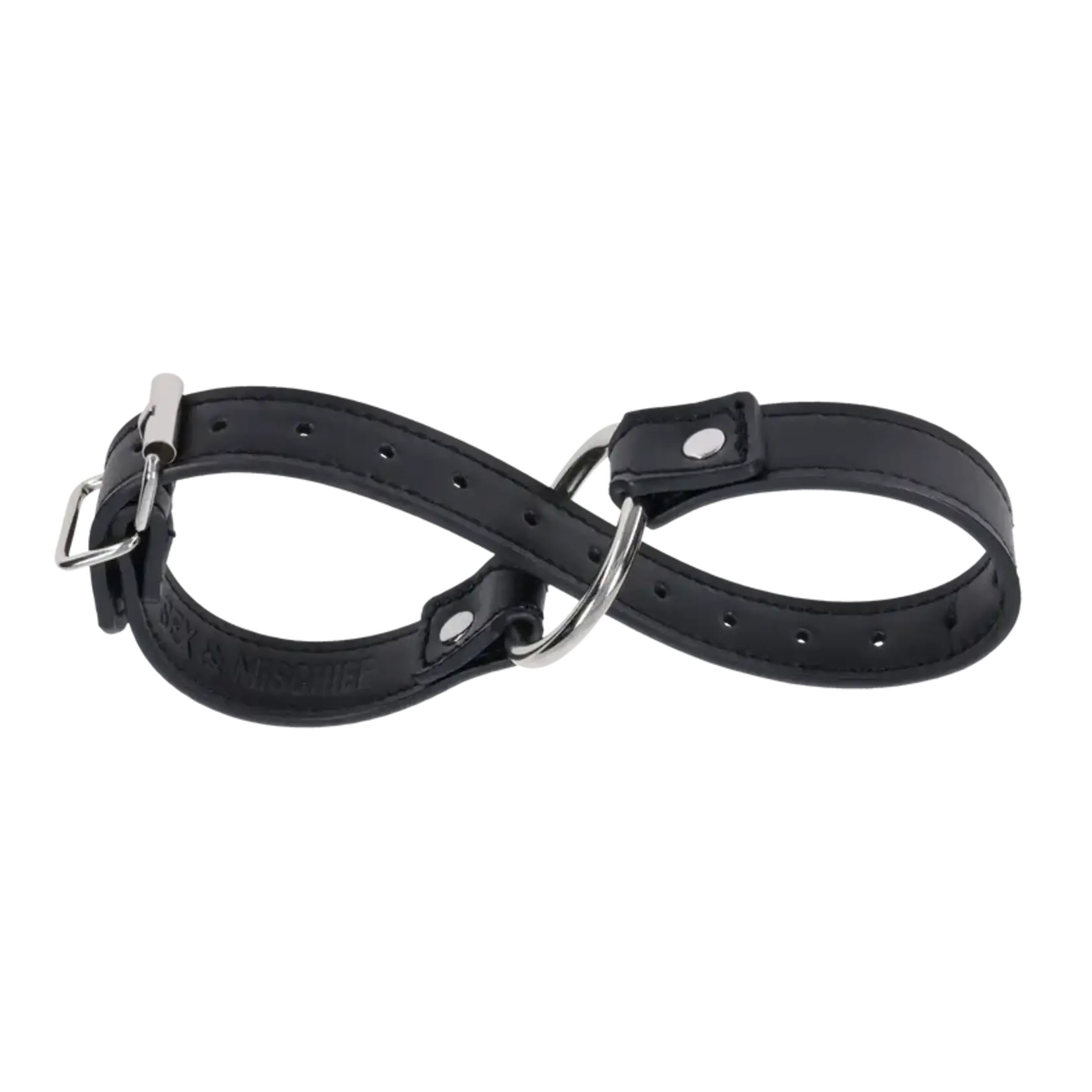 Sportsheets Sex & Mischief Shadow Convertible Cuffs - Black/Silver
