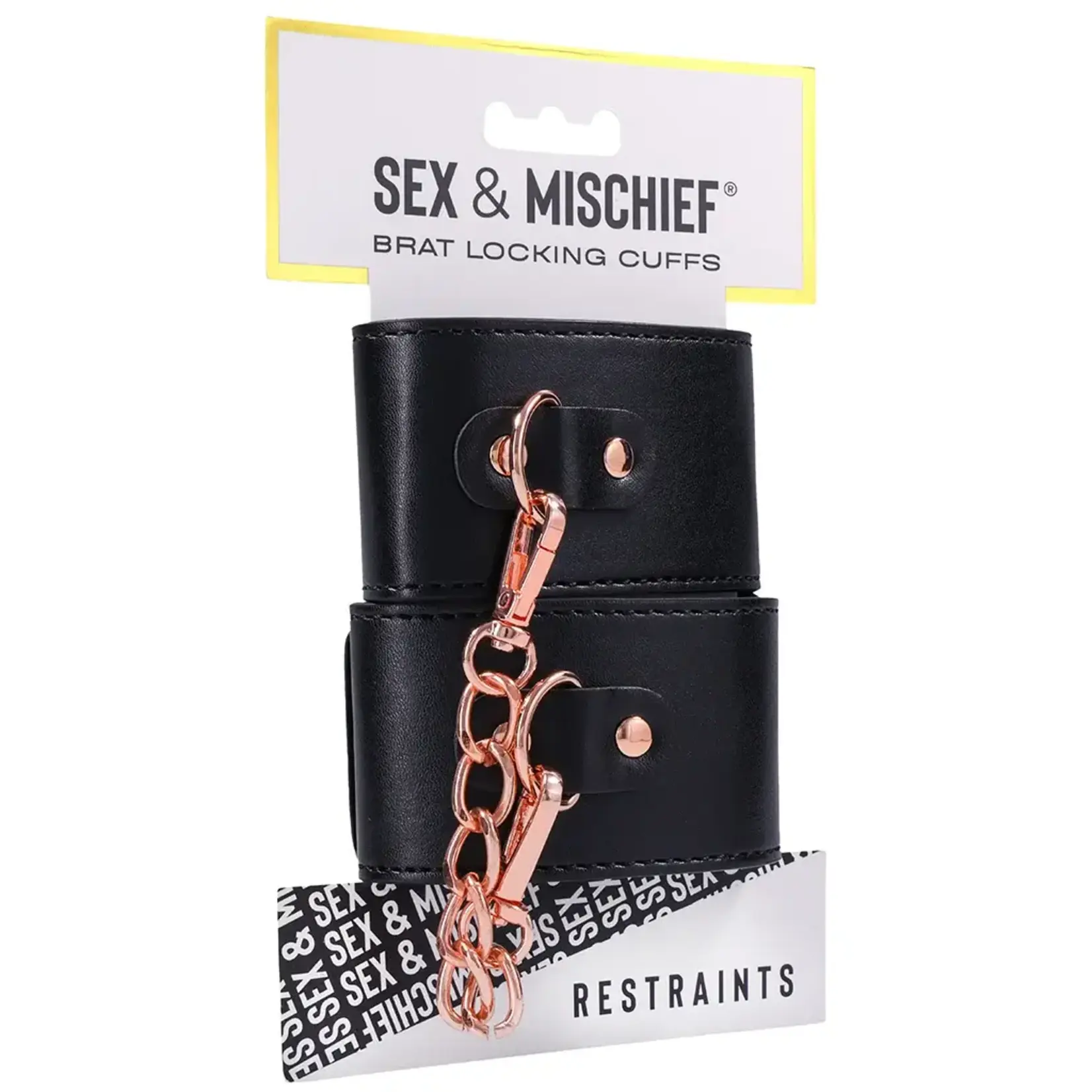 Sportsheets Brat Locking Cuffs - Black