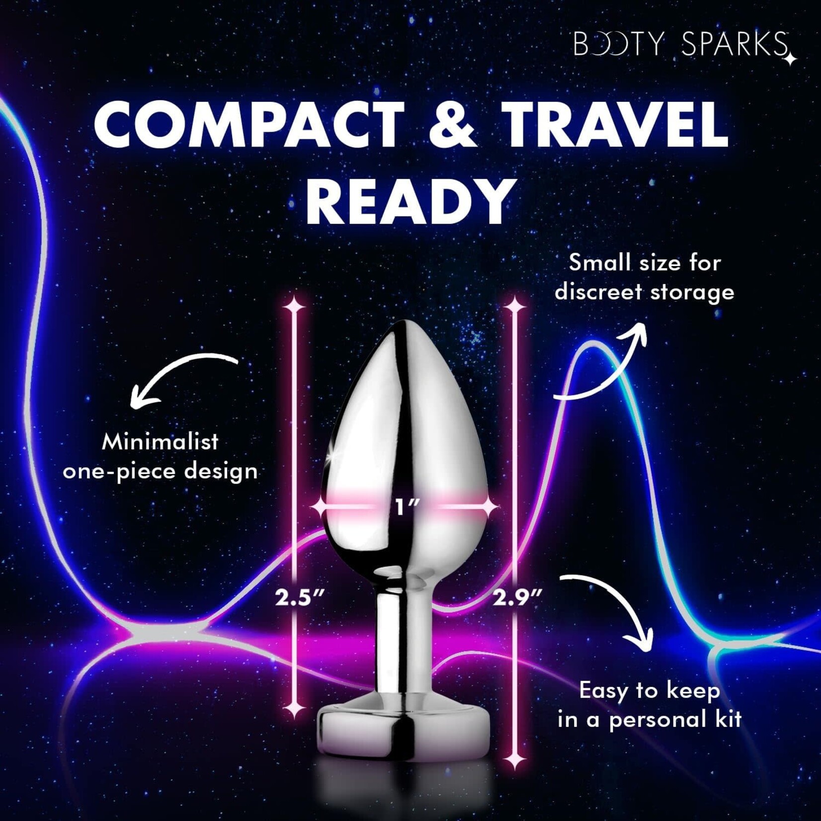 XR Brands Booty Sparks Booty Sparks Light Up Metal Anal Plug