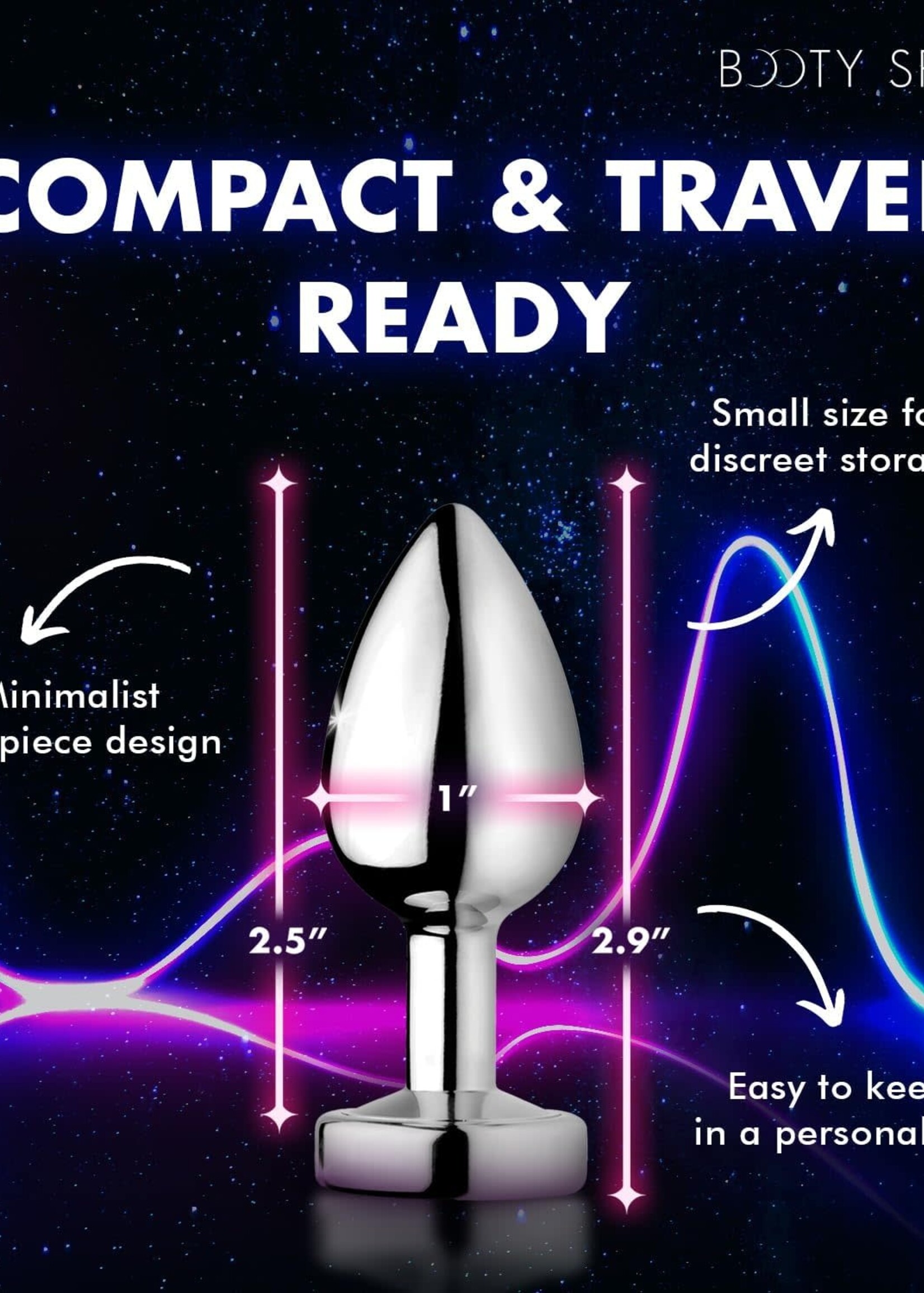 XR Brands Booty Sparks Booty Sparks Light Up Metal Anal Plug