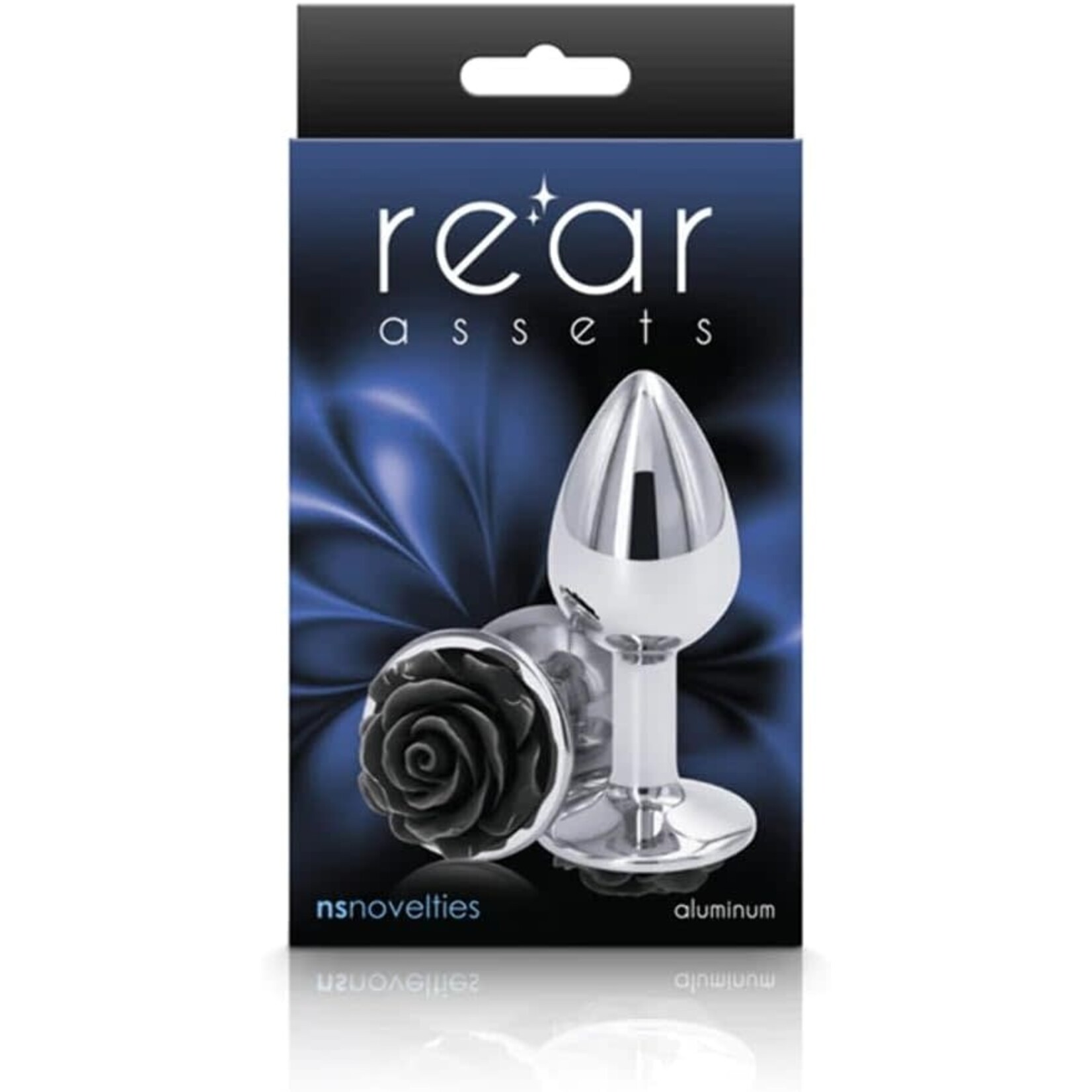nsnovelties Rear Assets Black Rose Silver Plug