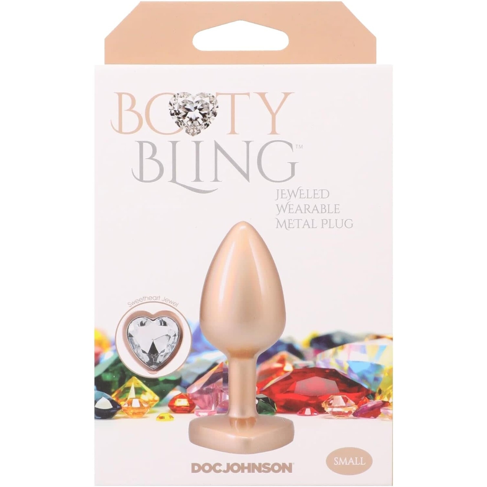 Doc Johnson Booty Bling Heart Diamond Jeweled Wearable Metal Plug
