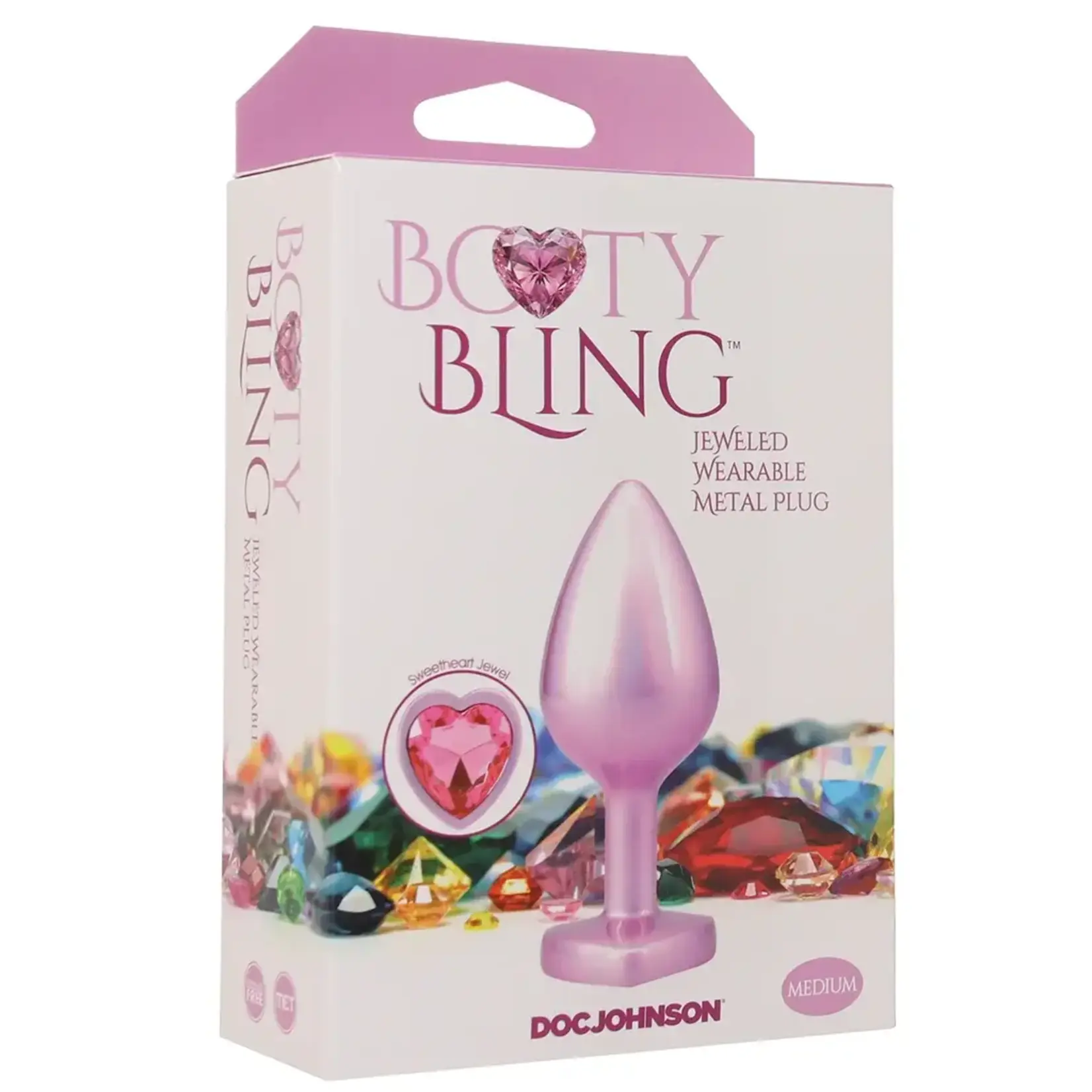 Doc Johnson Booty Bling Heart Diamond Jeweled Wearable Metal Plug