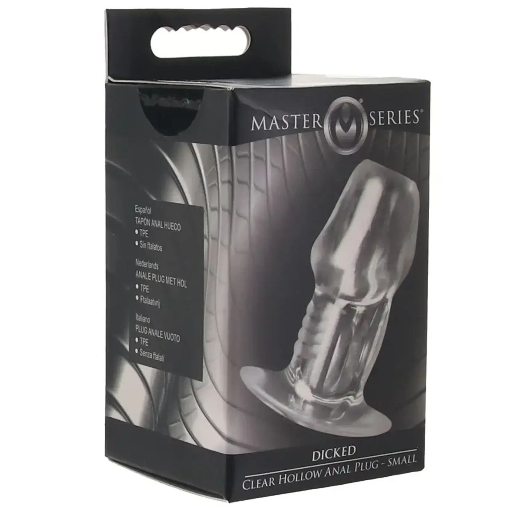 XR Brands Master Series Master Series Dicked Hollow Anal Plug - Clear
