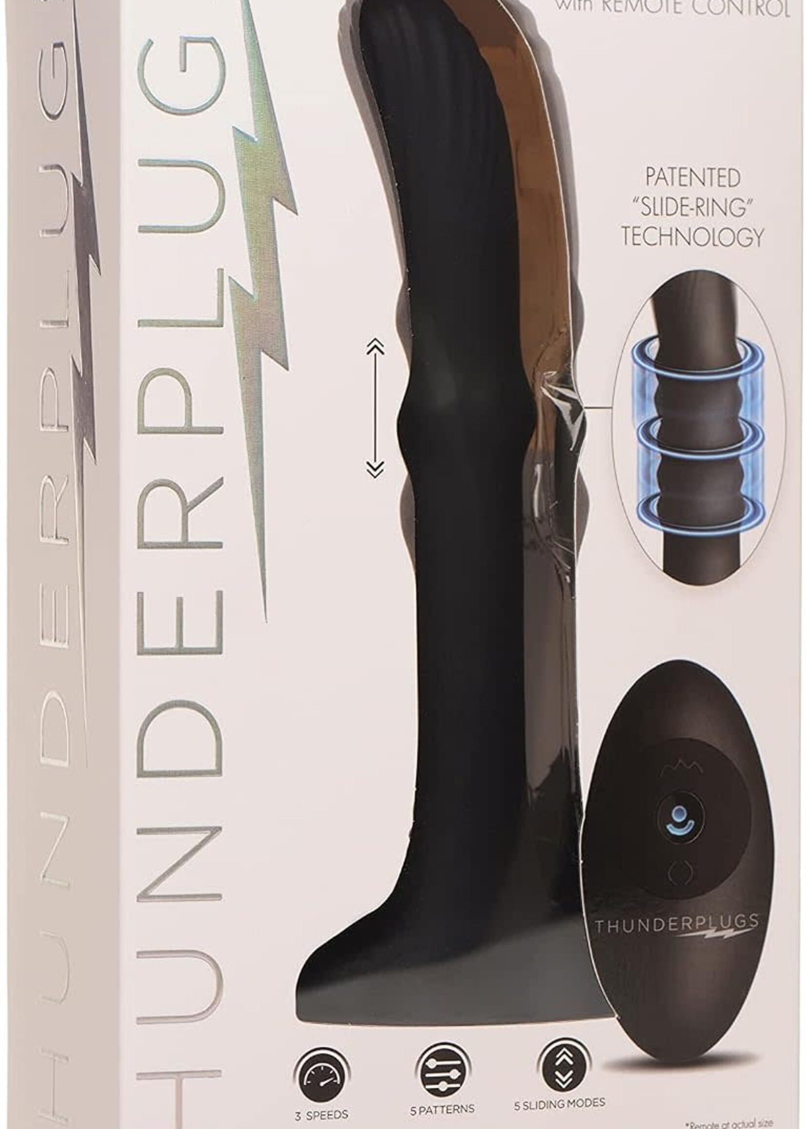 XR Brands Thunder Plugs Sliding Shaft Silicone Anal Vibrating Plug