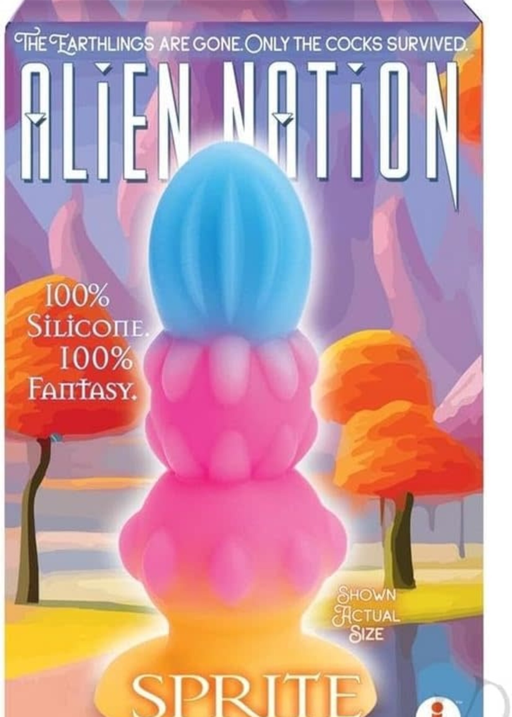 Icon Brands Alien Nation Sprite Silicone Anal Plug - Blue/Pink/Yellow