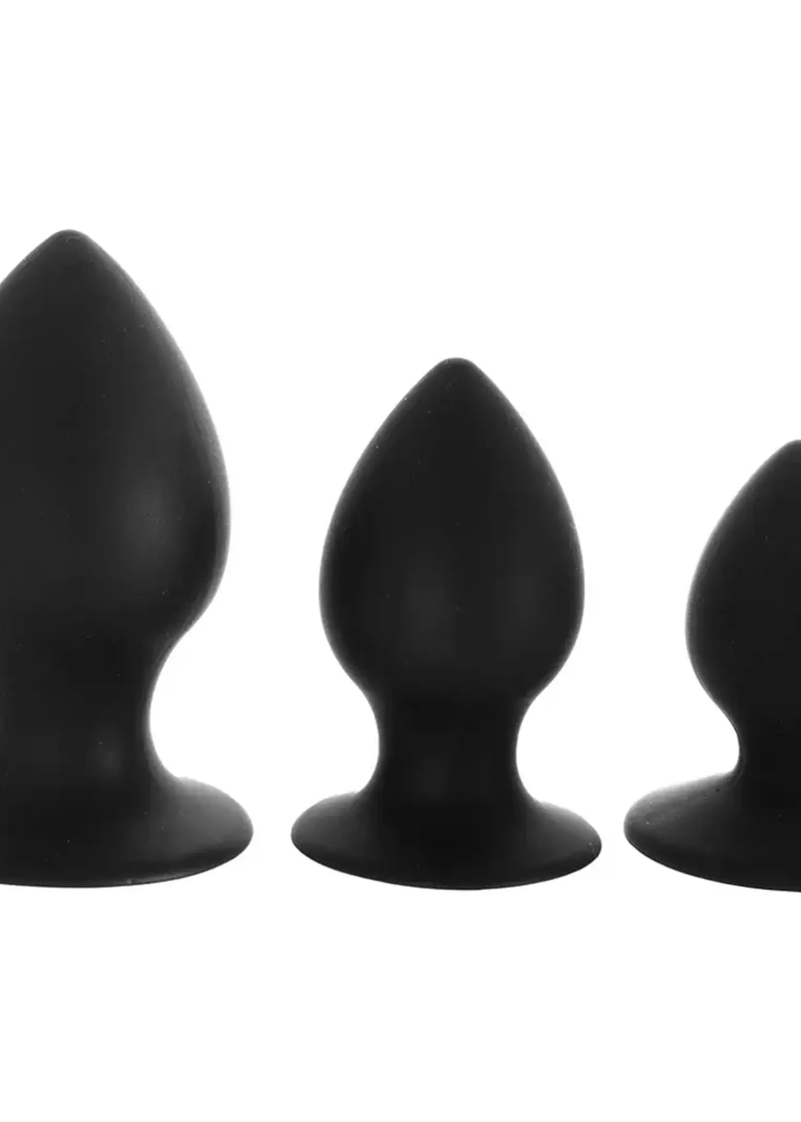 Blush Novelties Anal Adventures Platinum Silicone Anal Stout Plug Kit Black