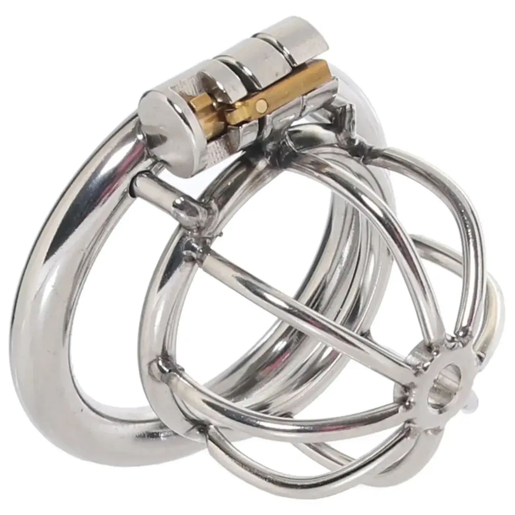 Electric Novelties Blue Line Little Cock Chastity Cage - Stainless Steel